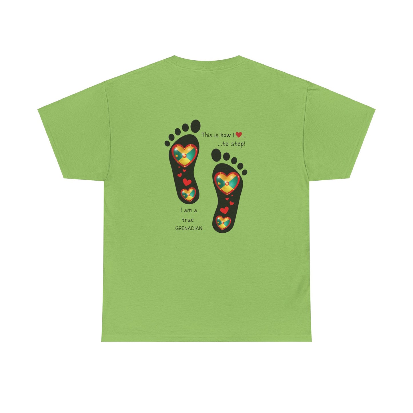 Unisex Heavy Cotton Tee - LoveJustJules Grenadian Heart Flag Tee - Gift Idea