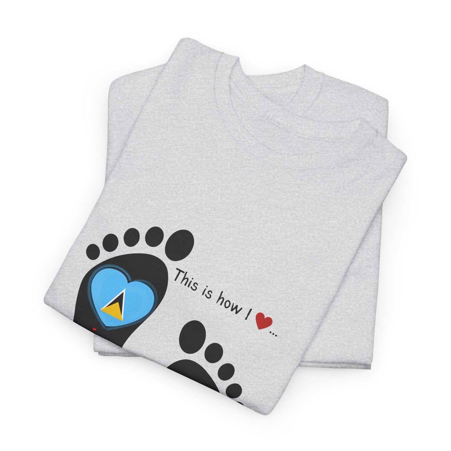 Caribbean Fusion: Footprint Flags Tee - Celebrate Saint Lucia & Dominica in Style!