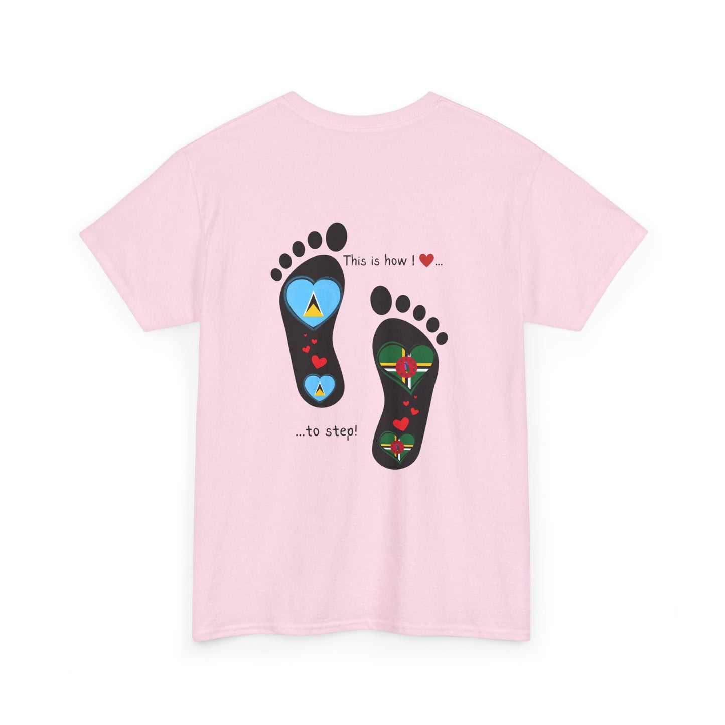 Caribbean Fusion: Footprint Flags Tee - Celebrate Saint Lucia & Dominica in Style!