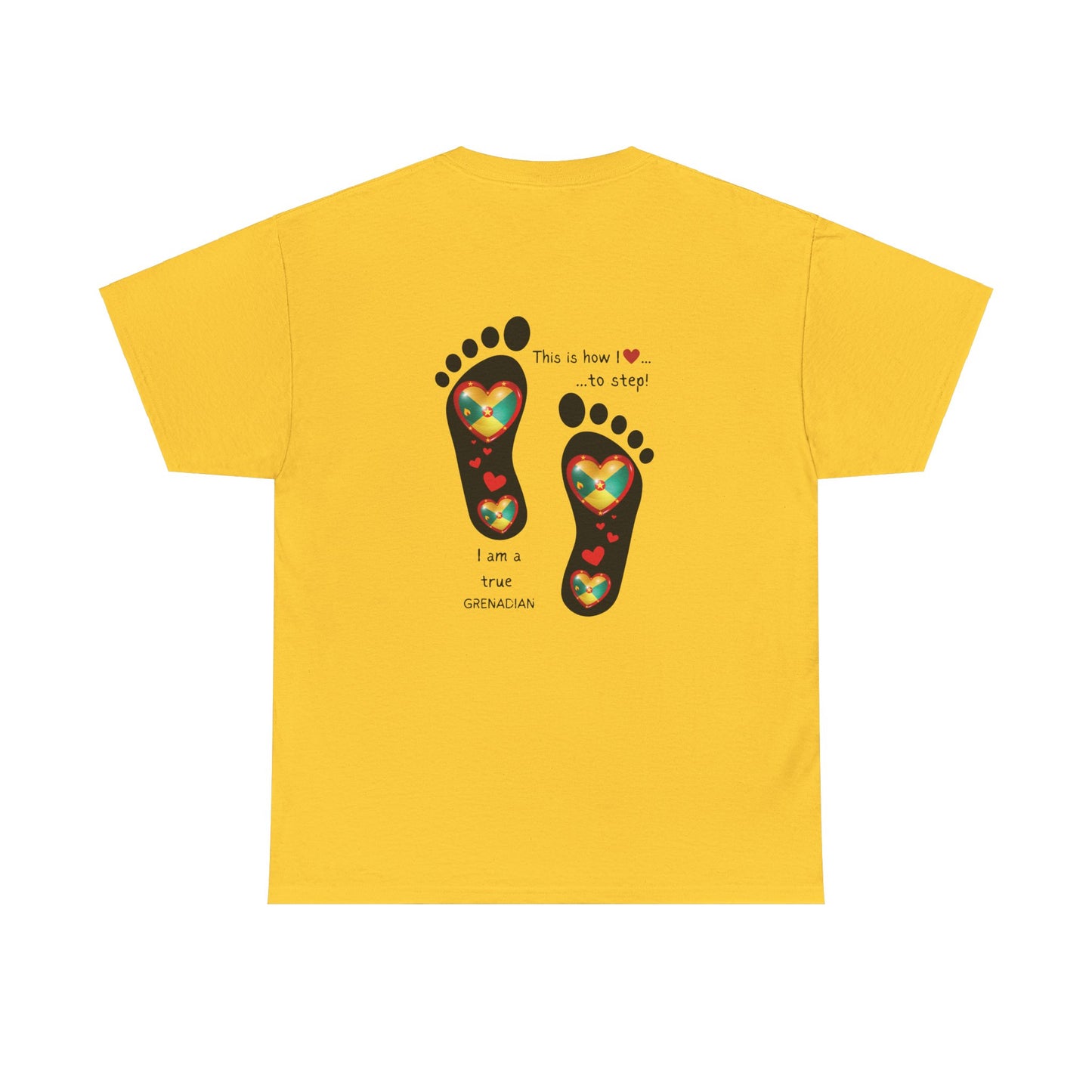 Unisex Heavy Cotton Tee - LoveJustJules Grenadian Heart Flag Tee - Gift Idea