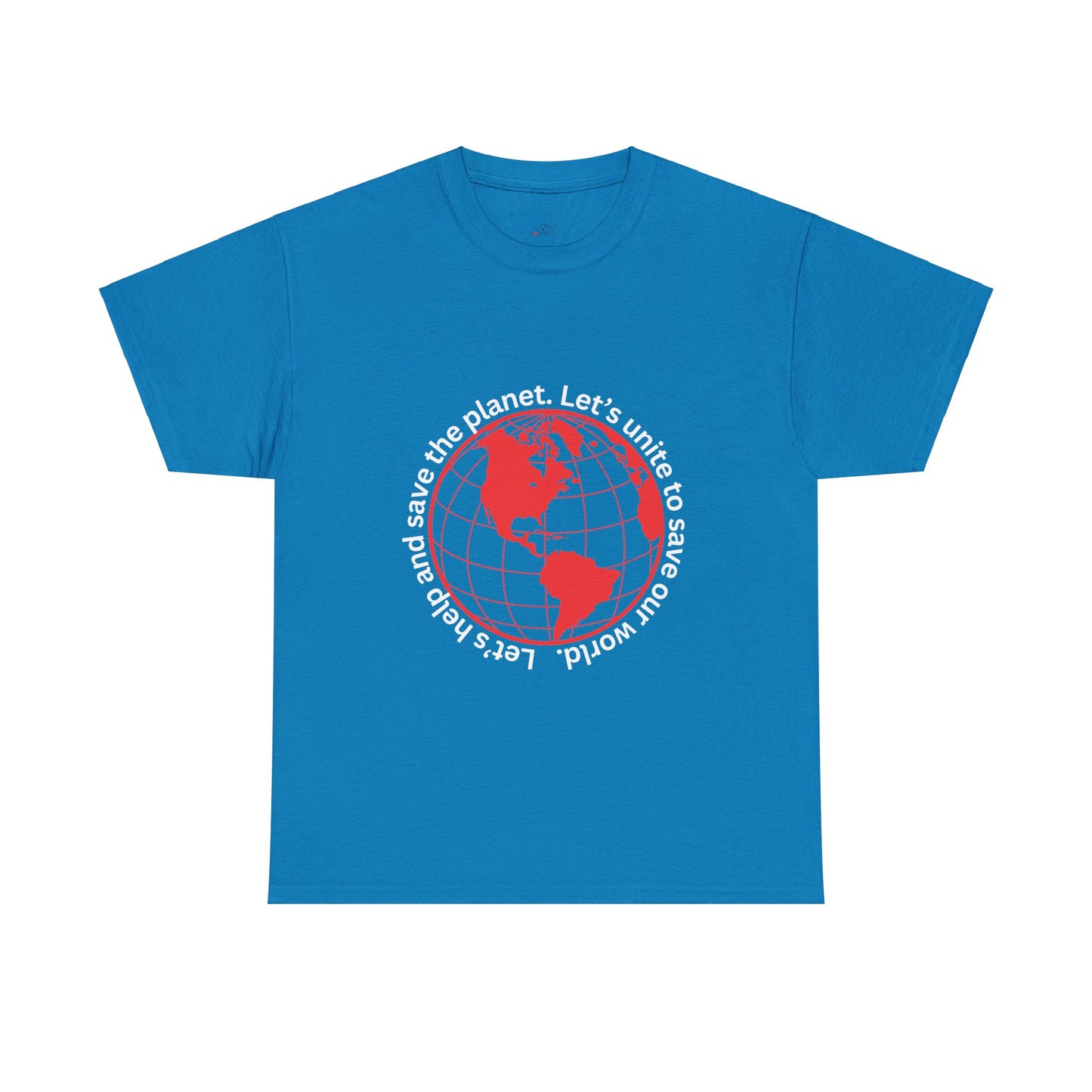 Eco-Friendly Unisex Tee: - Red Outlined World Unisex Tee- Heavy Cotton Tee