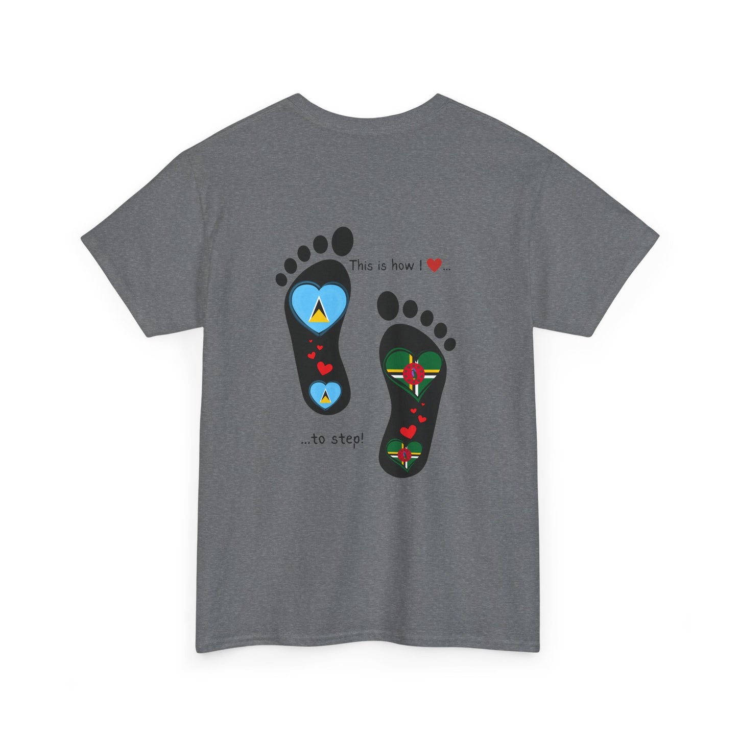 Caribbean Fusion: Footprint Flags Tee - Celebrate Saint Lucia & Dominica in Style!