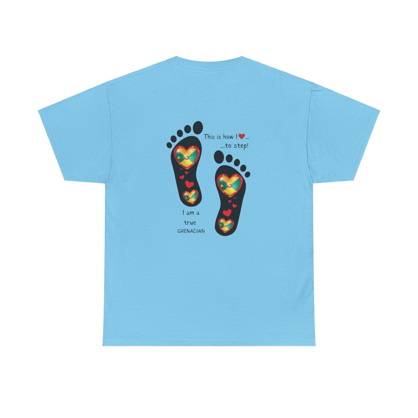 Unisex Heavy Cotton Tee - LoveJustJules Grenadian Heart Flag Tee - Gift Idea
