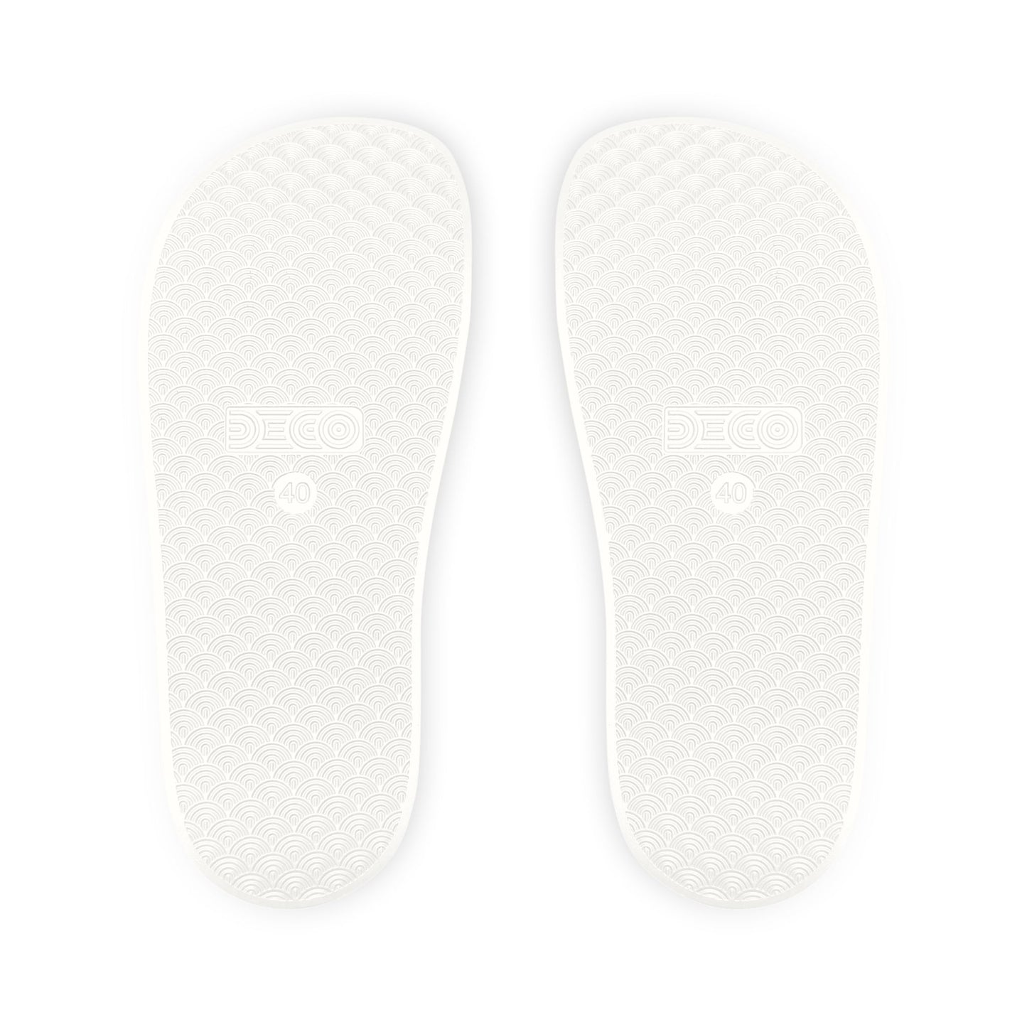 Men's Removable-Strap Sandals - Men's PU Slide Sandals - Step into the vibrant culture of Trinidad and Tobago with our Heart-shaped flag slider footwear from LoveJustJules!