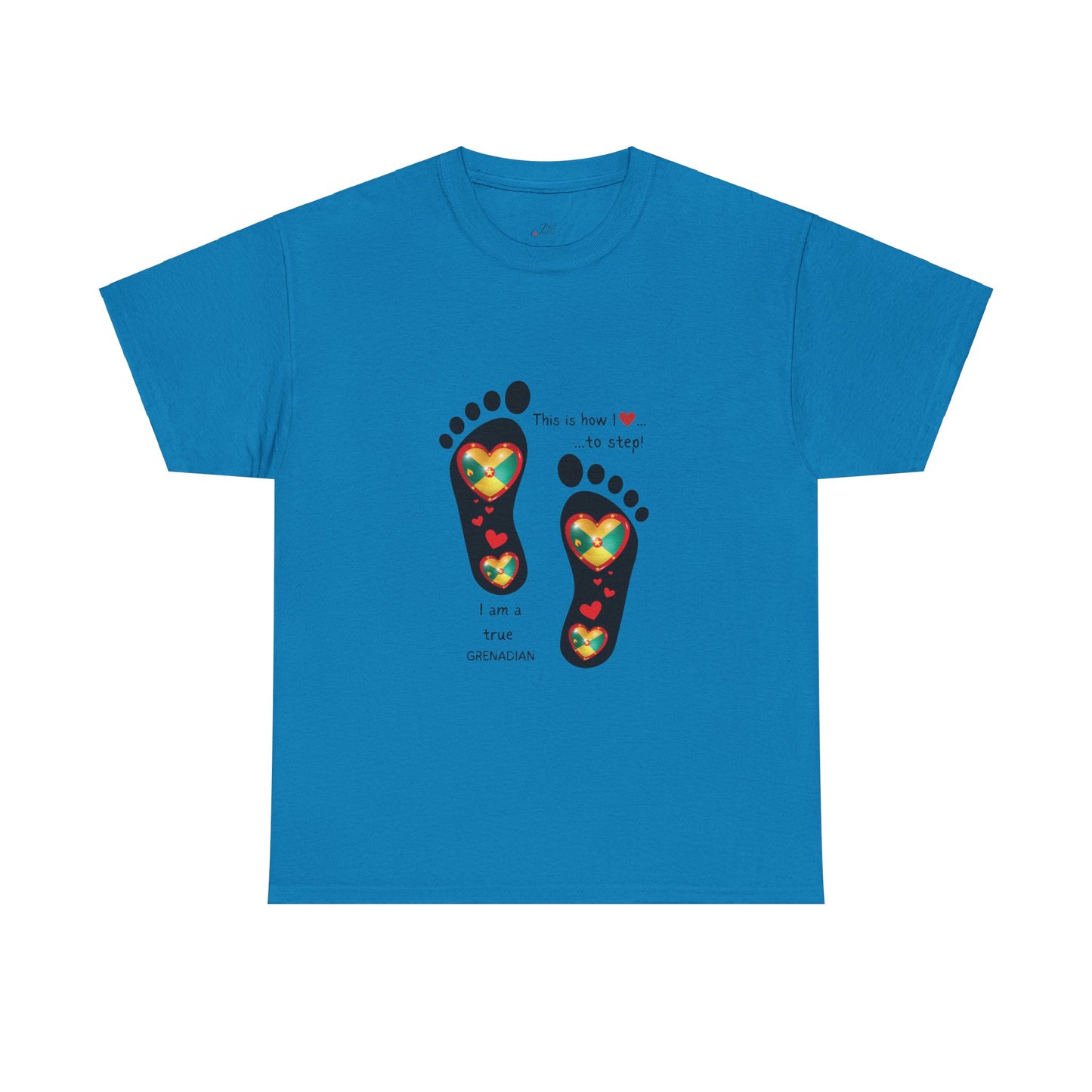 Unisex Heavy Cotton Tee - LoveJustJules Grenadian Heart Flag Tee - Gift Idea