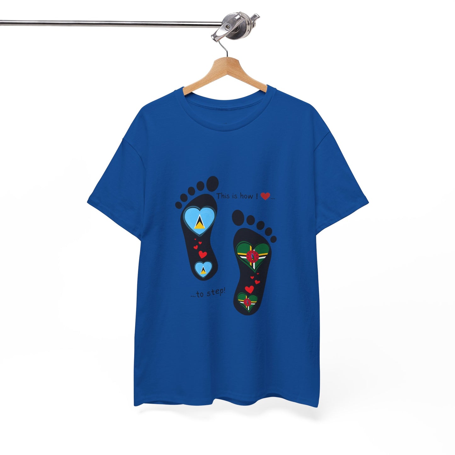 Caribbean Fusion: Footprint Flags Tee - Celebrate Saint Lucia & Dominica in Style!