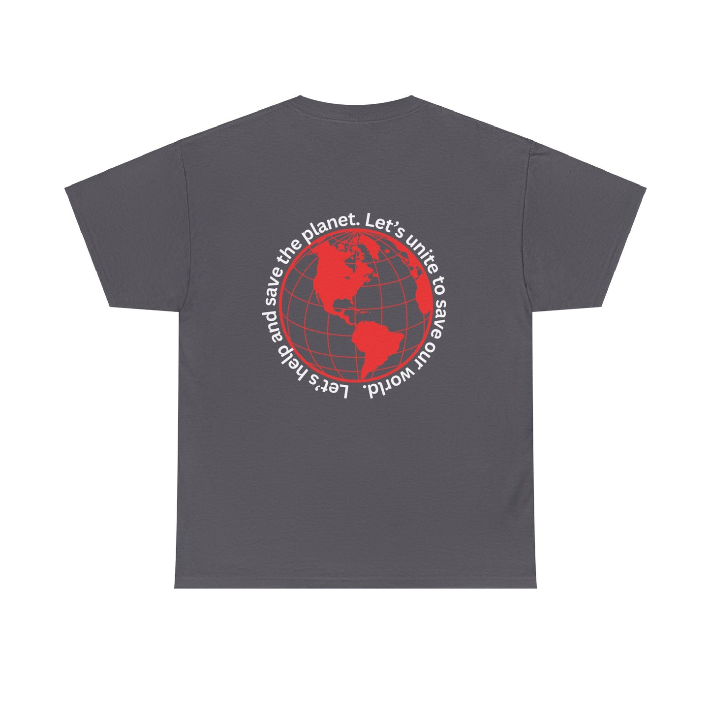 Eco-Friendly Unisex Tee: - Red Outlined World Unisex Tee- Heavy Cotton Tee