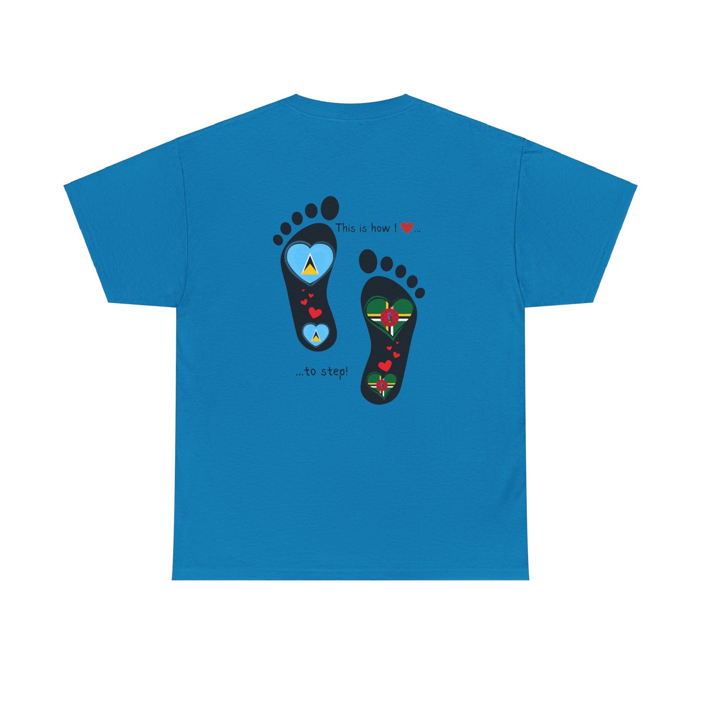 Caribbean Fusion: Footprint Flags Tee - Celebrate Saint Lucia & Dominica in Style!