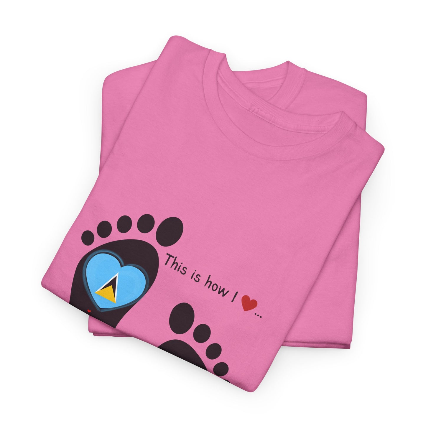 Caribbean Fusion: Footprint Flags Tee - Celebrate Saint Lucia & Dominica in Style!