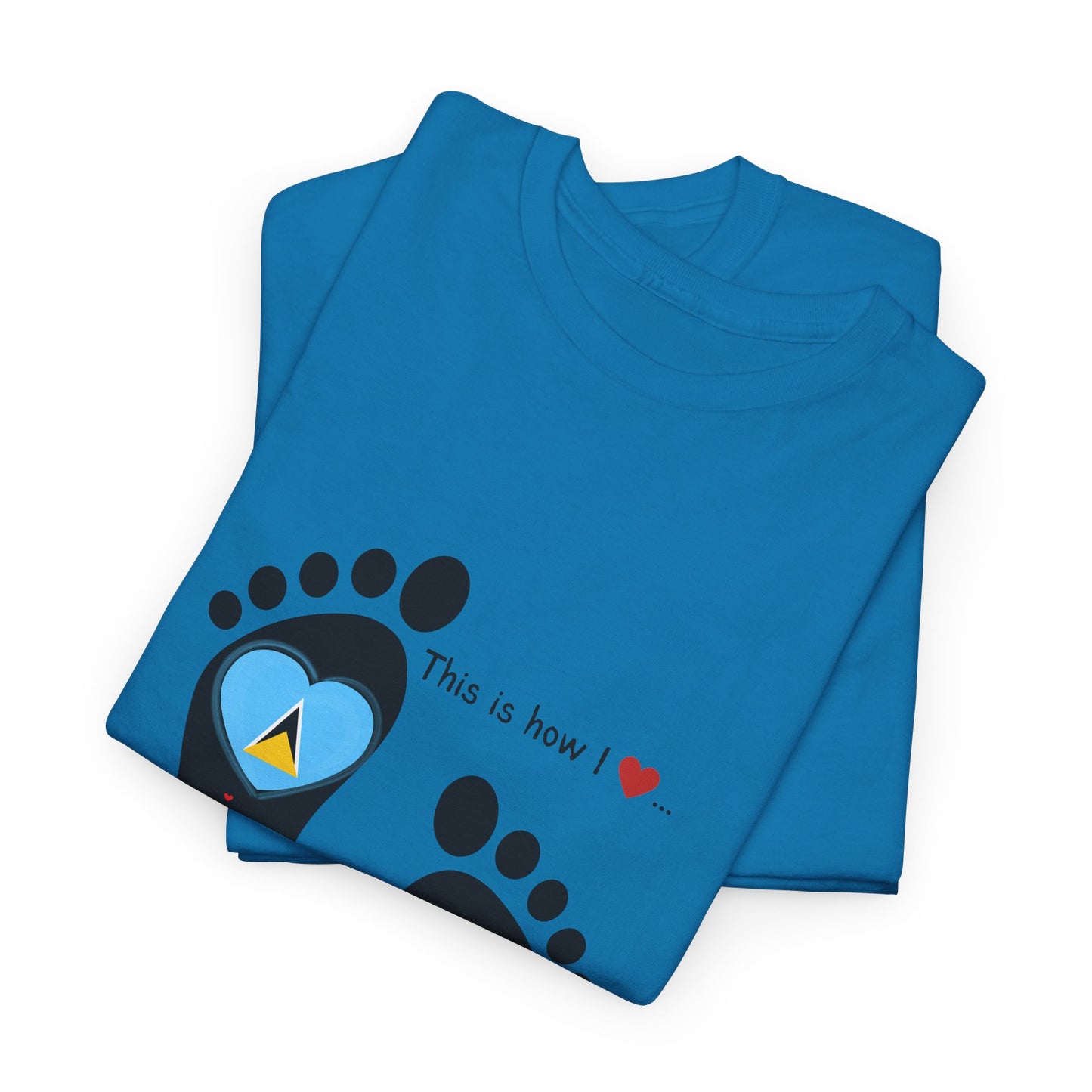 Caribbean Fusion: Footprint Flags Tee - Celebrate Saint Lucia & Dominica in Style!