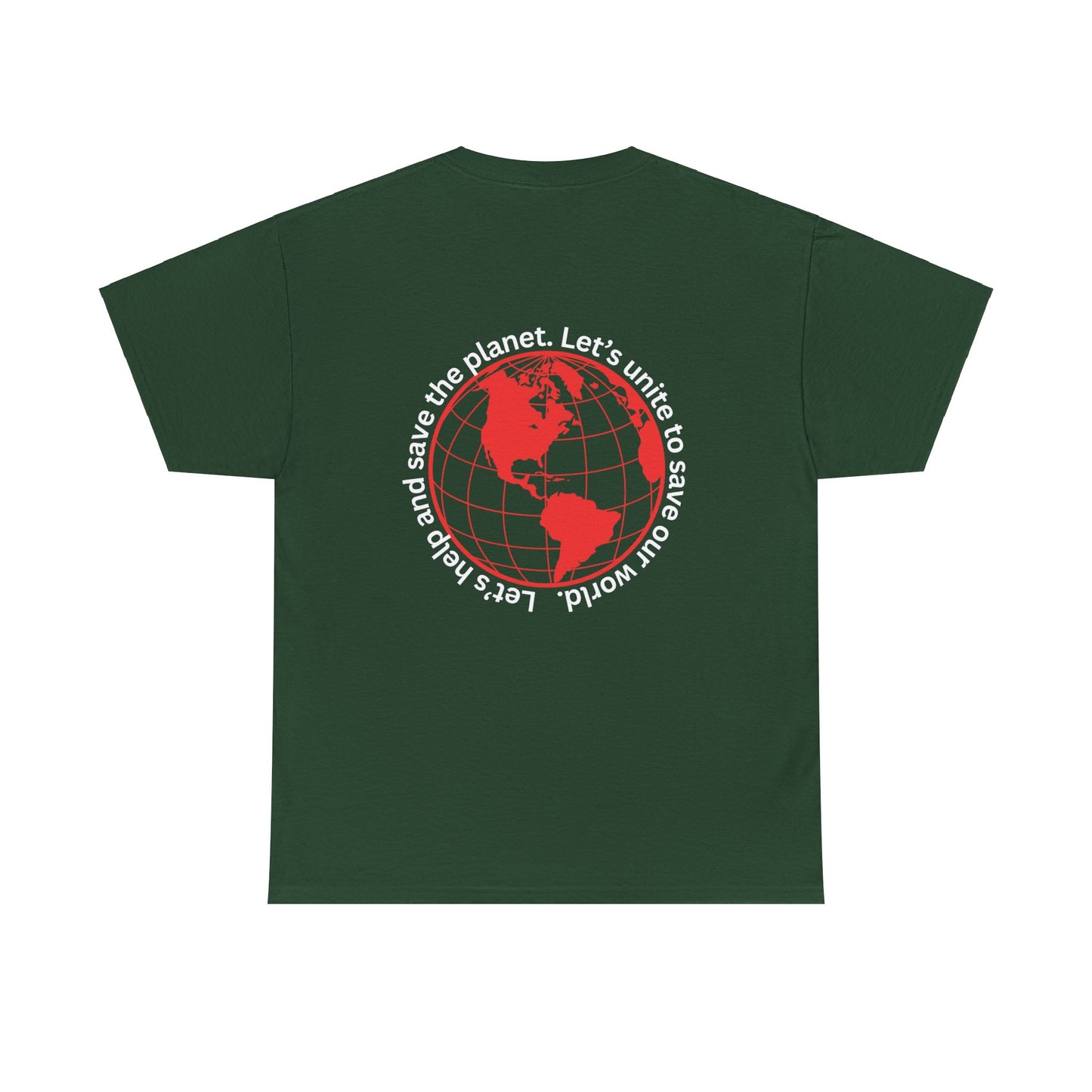 Eco-Friendly Unisex Tee: - Red Outlined World Unisex Tee- Heavy Cotton Tee