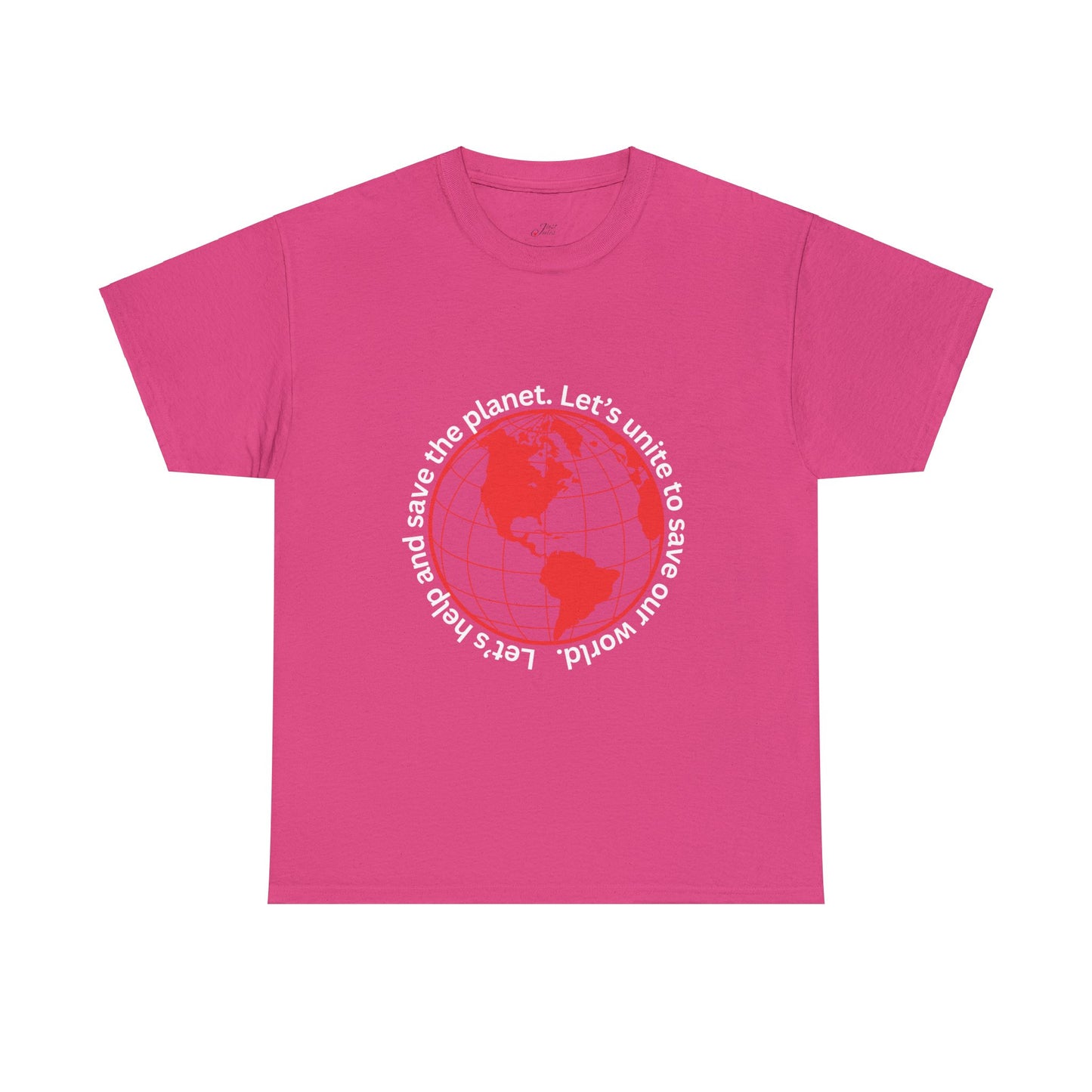 Eco-Friendly Unisex Tee: - Red Outlined World Unisex Tee- Heavy Cotton Tee