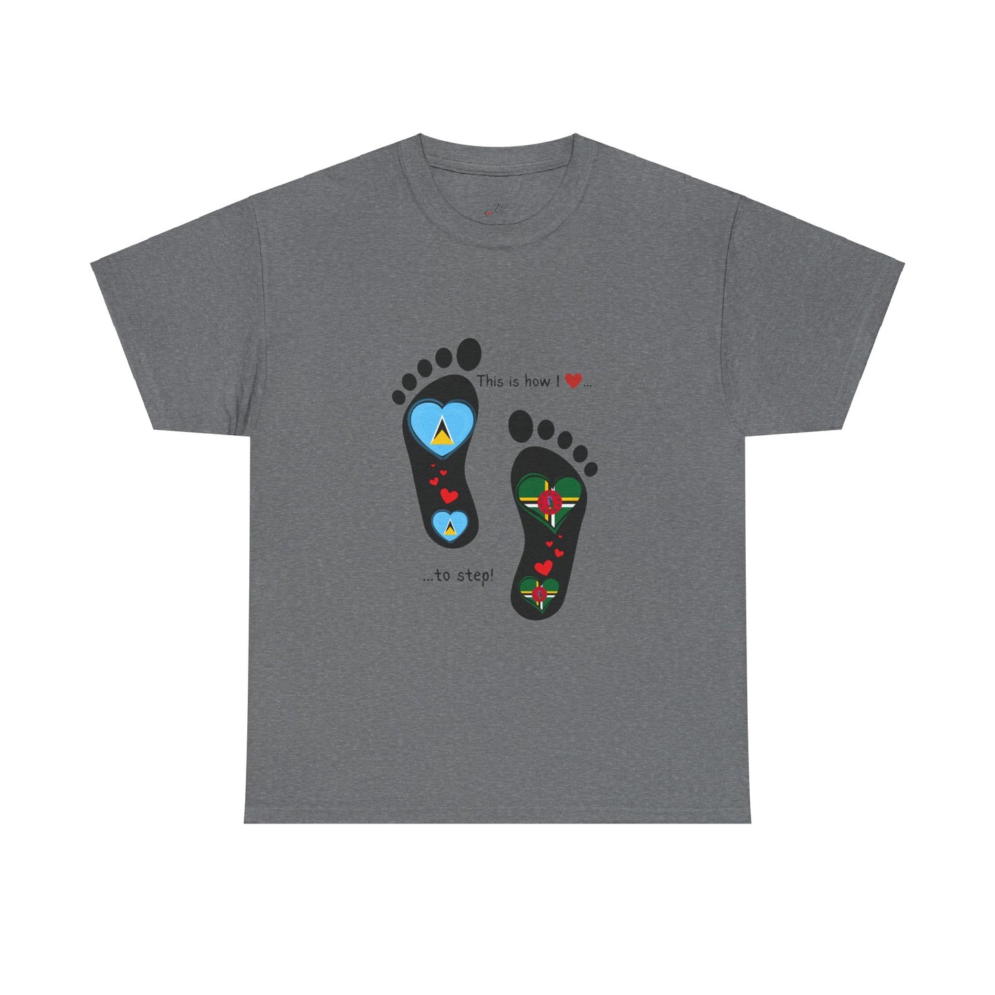 Caribbean Fusion: Footprint Flags Tee - Celebrate Saint Lucia & Dominica in Style!