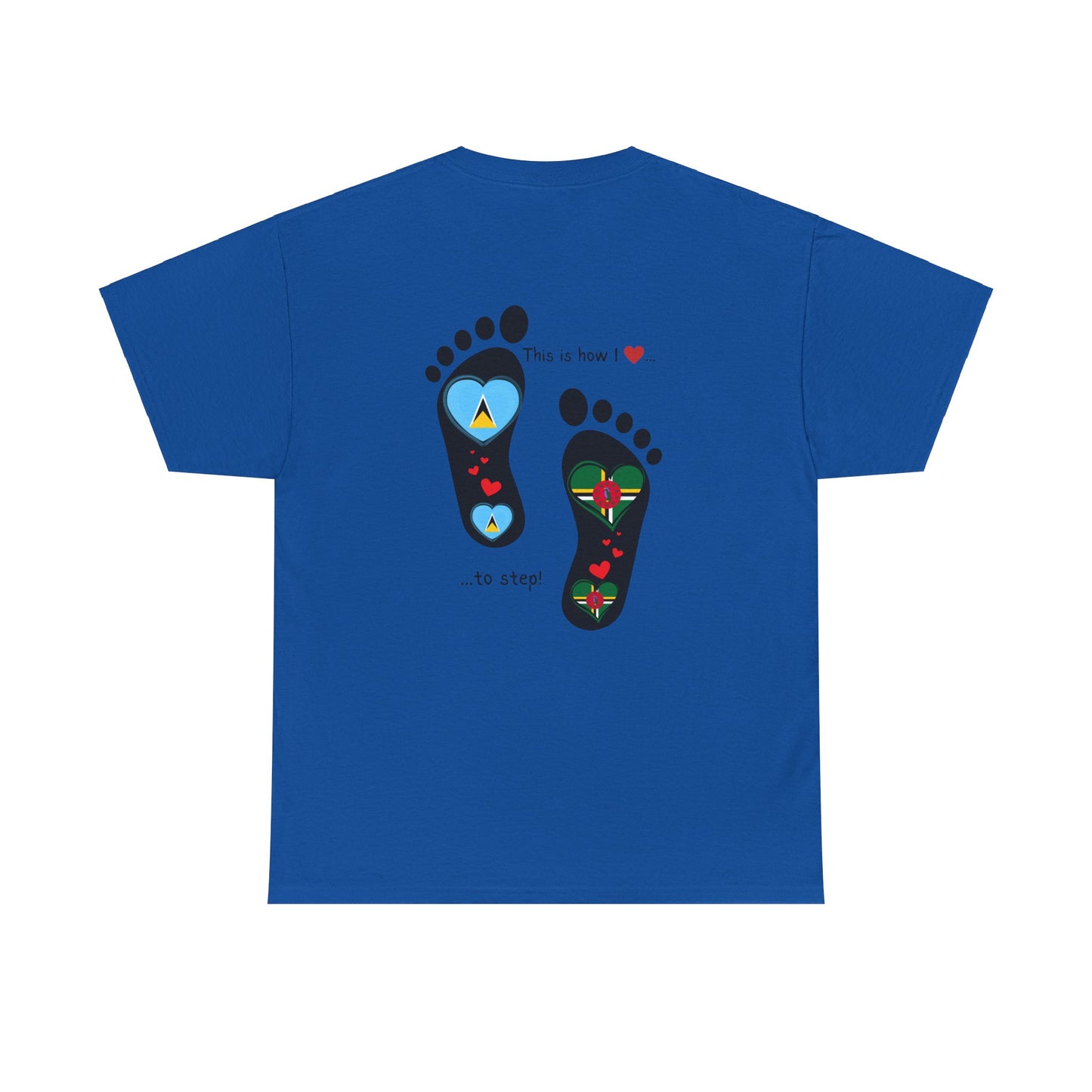 Caribbean Fusion: Footprint Flags Tee - Celebrate Saint Lucia & Dominica in Style!