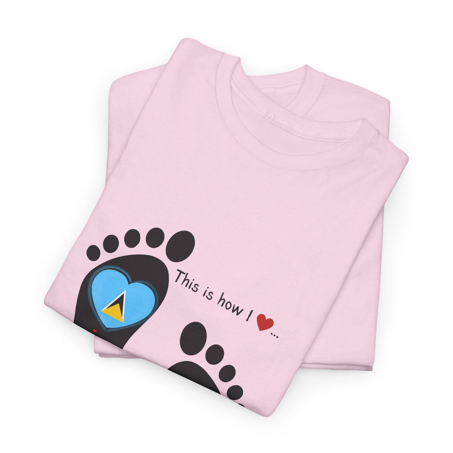 Caribbean Fusion: Footprint Flags Tee - Celebrate Saint Lucia & Dominica in Style!