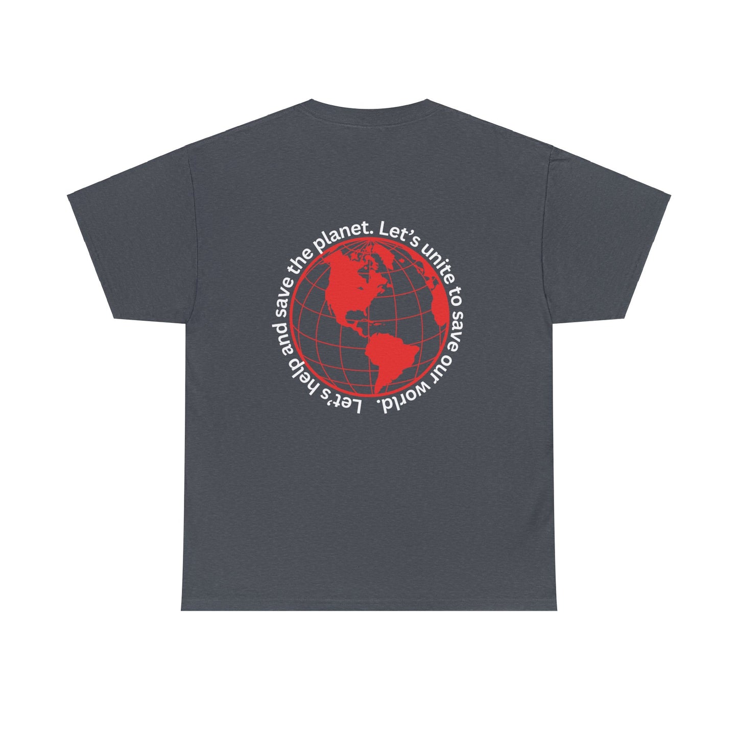Eco-Friendly Unisex Tee: - Red Outlined World Unisex Tee- Heavy Cotton Tee