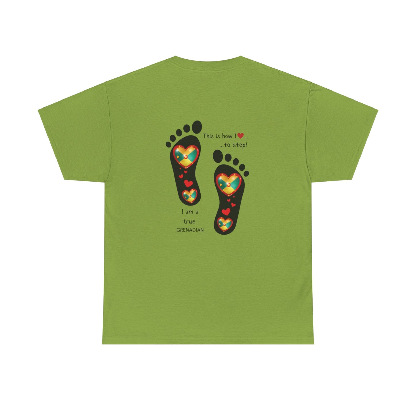 Unisex Heavy Cotton Tee - LoveJustJules Grenadian Heart Flag Tee - Gift Idea