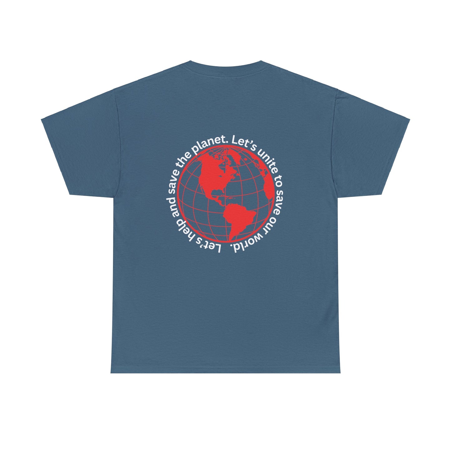 Eco-Friendly Unisex Tee: - Red Outlined World Unisex Tee- Heavy Cotton Tee