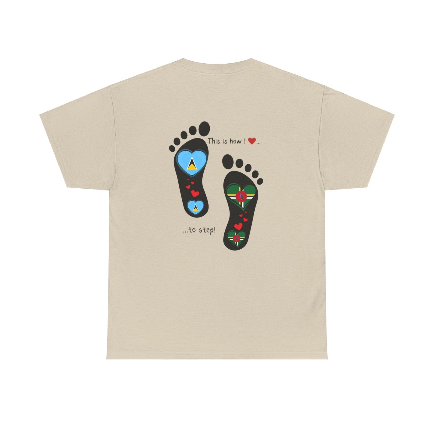 Caribbean Fusion: Footprint Flags Tee - Celebrate Saint Lucia & Dominica in Style!