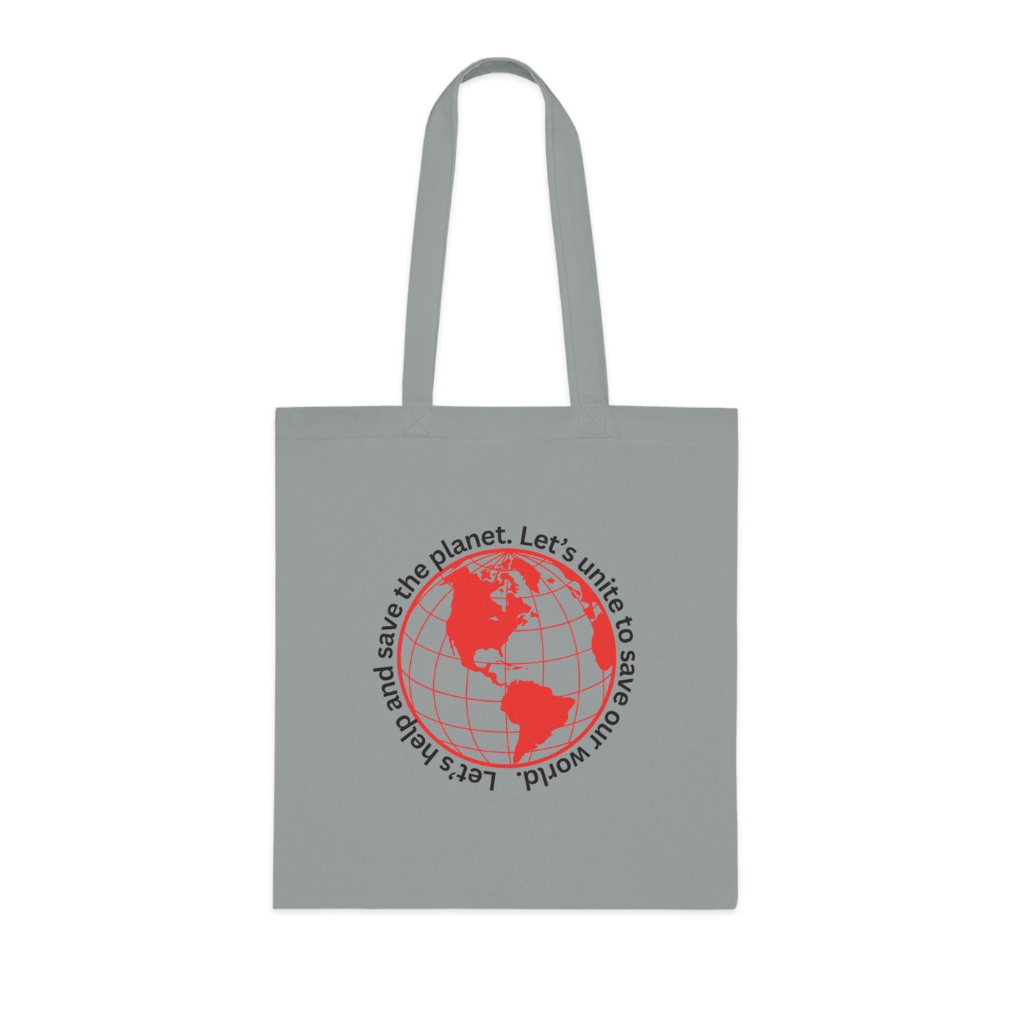 Cotton Tote/Bag - Global Consciousness Tote: LoveJustJules Eco-Friendly World Outline Bag
