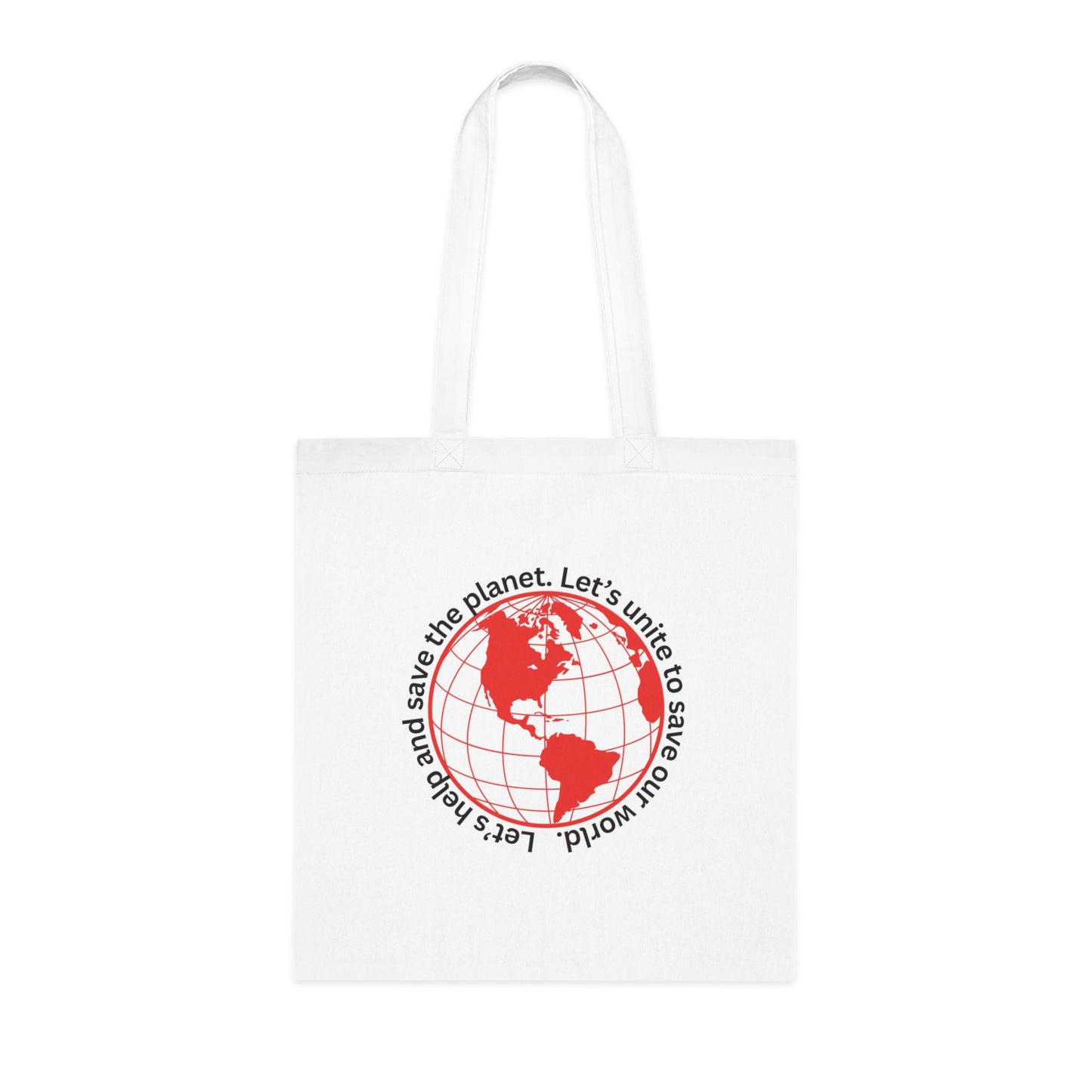 Cotton Tote/Bag - Global Consciousness Tote: LoveJustJules Eco-Friendly World Outline Bag