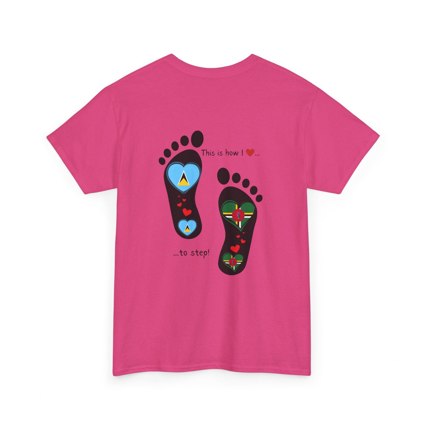 Caribbean Fusion: Footprint Flags Tee - Celebrate Saint Lucia & Dominica in Style!