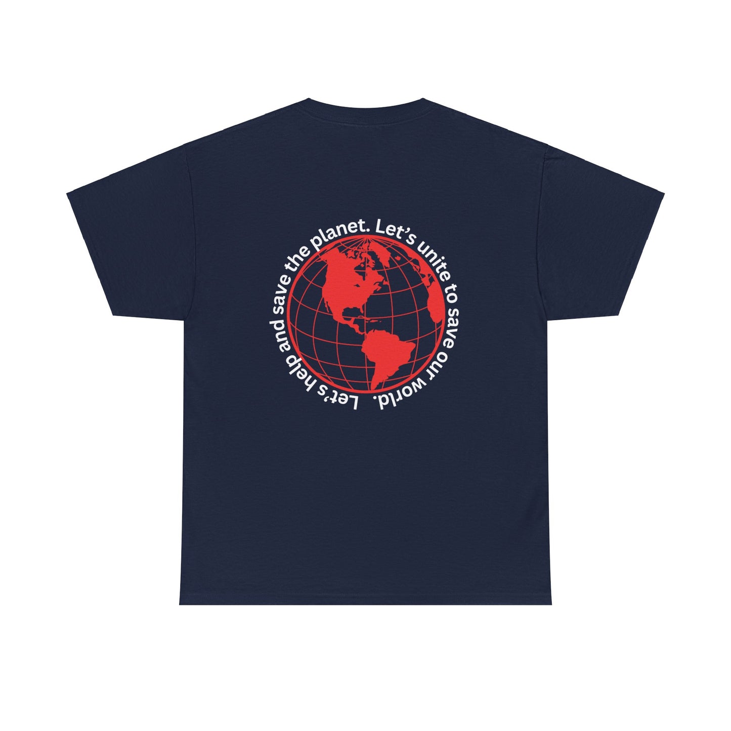 Eco-Friendly Unisex Tee: - Red Outlined World Unisex Tee- Heavy Cotton Tee