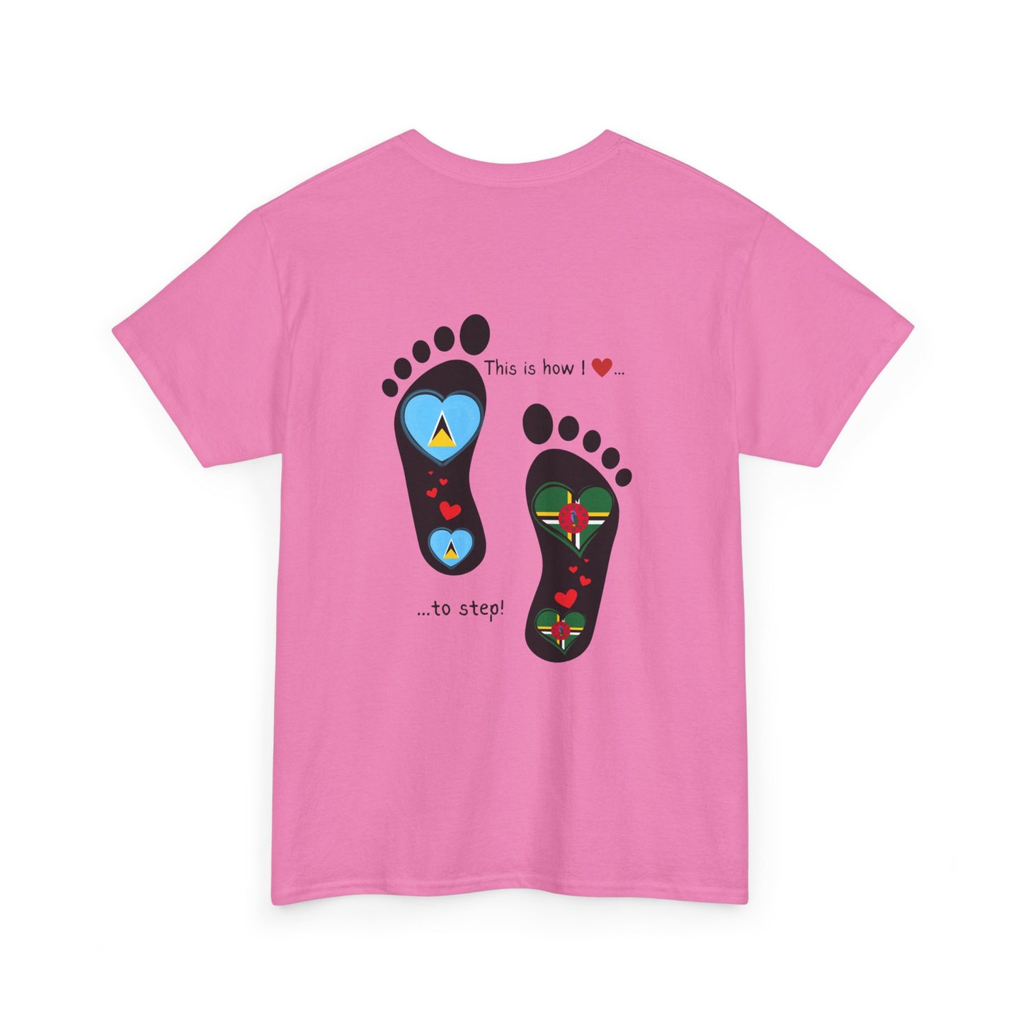 Caribbean Fusion: Footprint Flags Tee - Celebrate Saint Lucia & Dominica in Style!