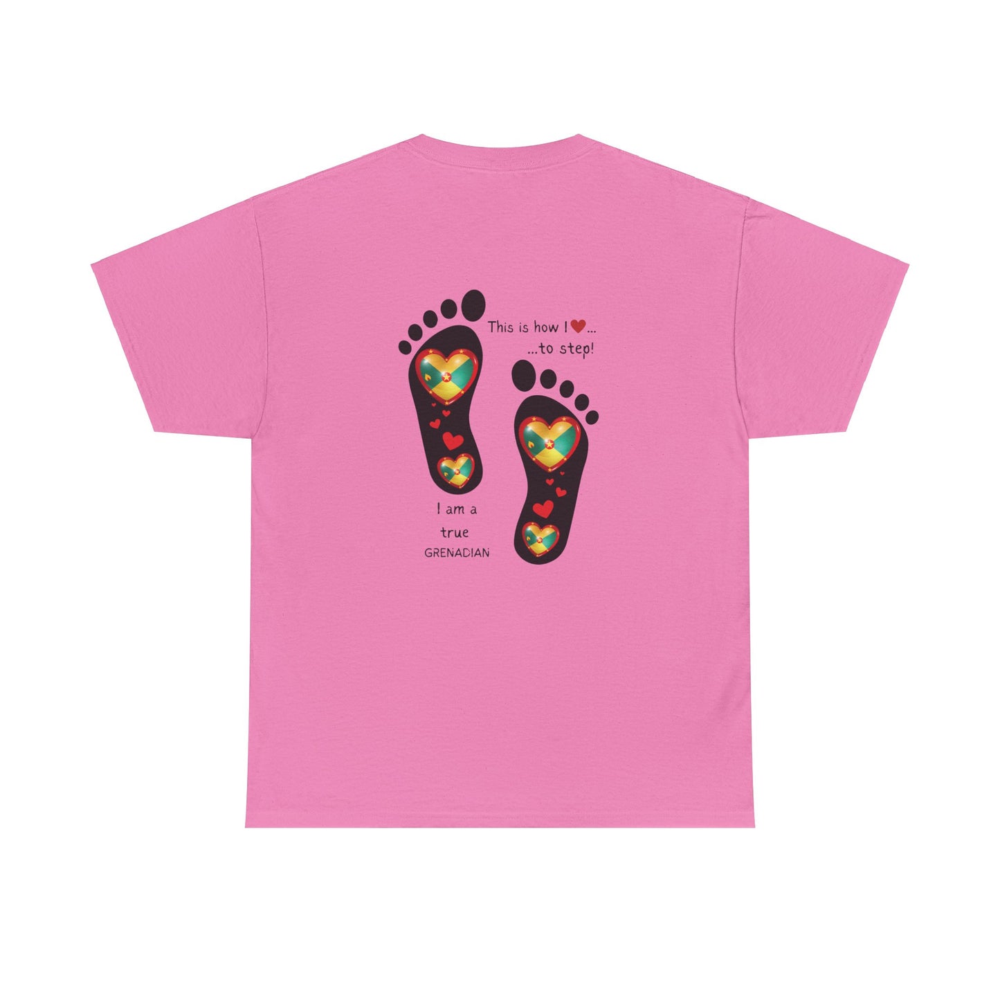 Unisex Heavy Cotton Tee - LoveJustJules Grenadian Heart Flag Tee - Gift Idea