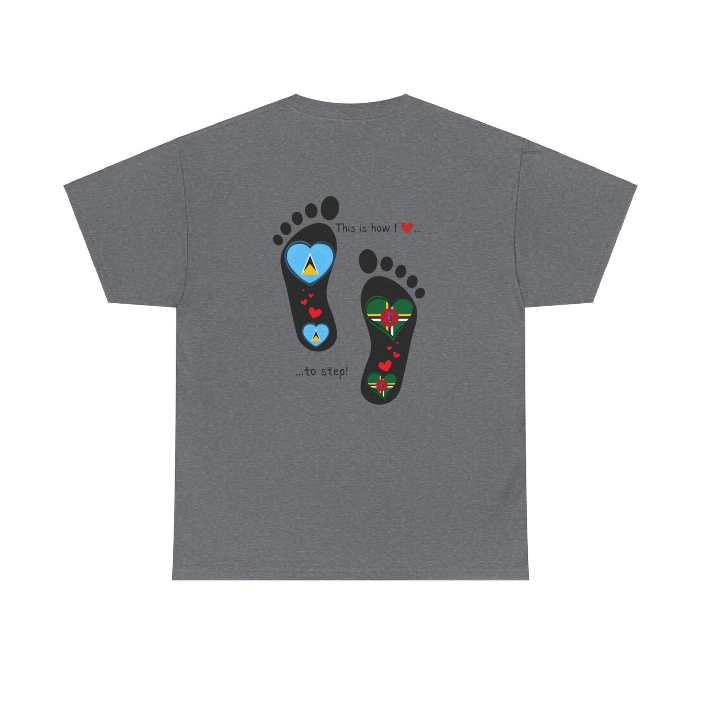 Caribbean Fusion: Footprint Flags Tee - Celebrate Saint Lucia & Dominica in Style!