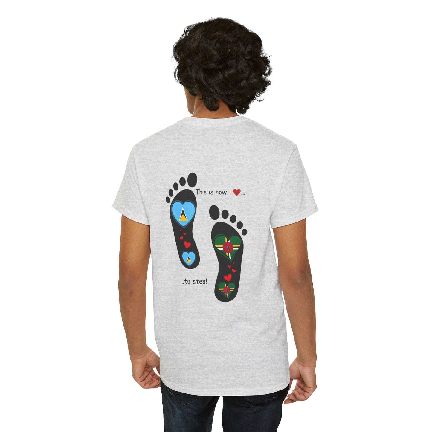 Caribbean Fusion: Footprint Flags Tee - Celebrate Saint Lucia & Dominica in Style!