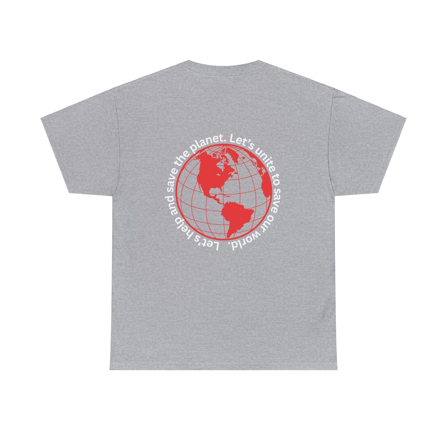 Eco-Friendly Unisex Tee: - Red Outlined World Unisex Tee- Heavy Cotton Tee