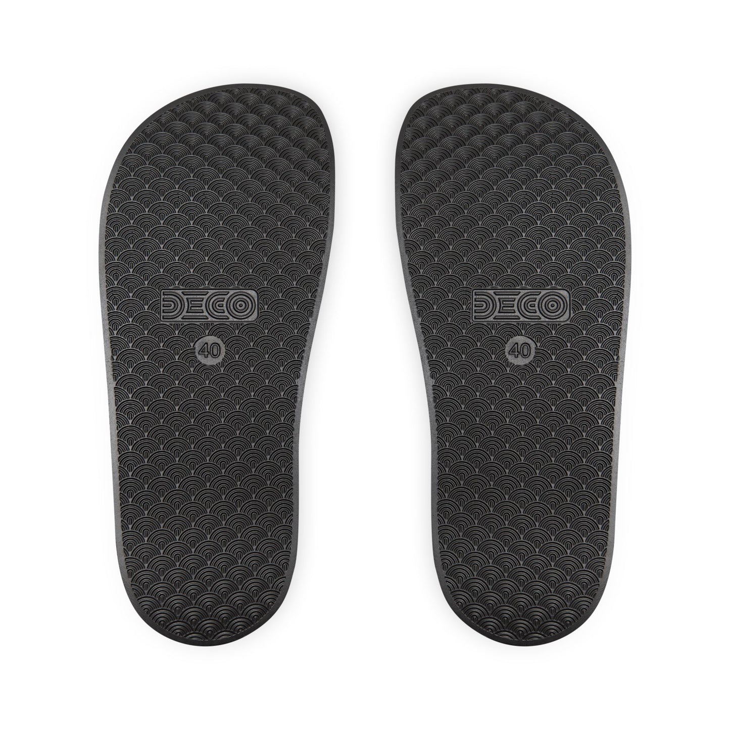 Men's Removable-Strap Sandals - Men's PU Slide Sandals - Step into the vibrant culture of Trinidad and Tobago with our Heart-shaped flag slider footwear from LoveJustJules!