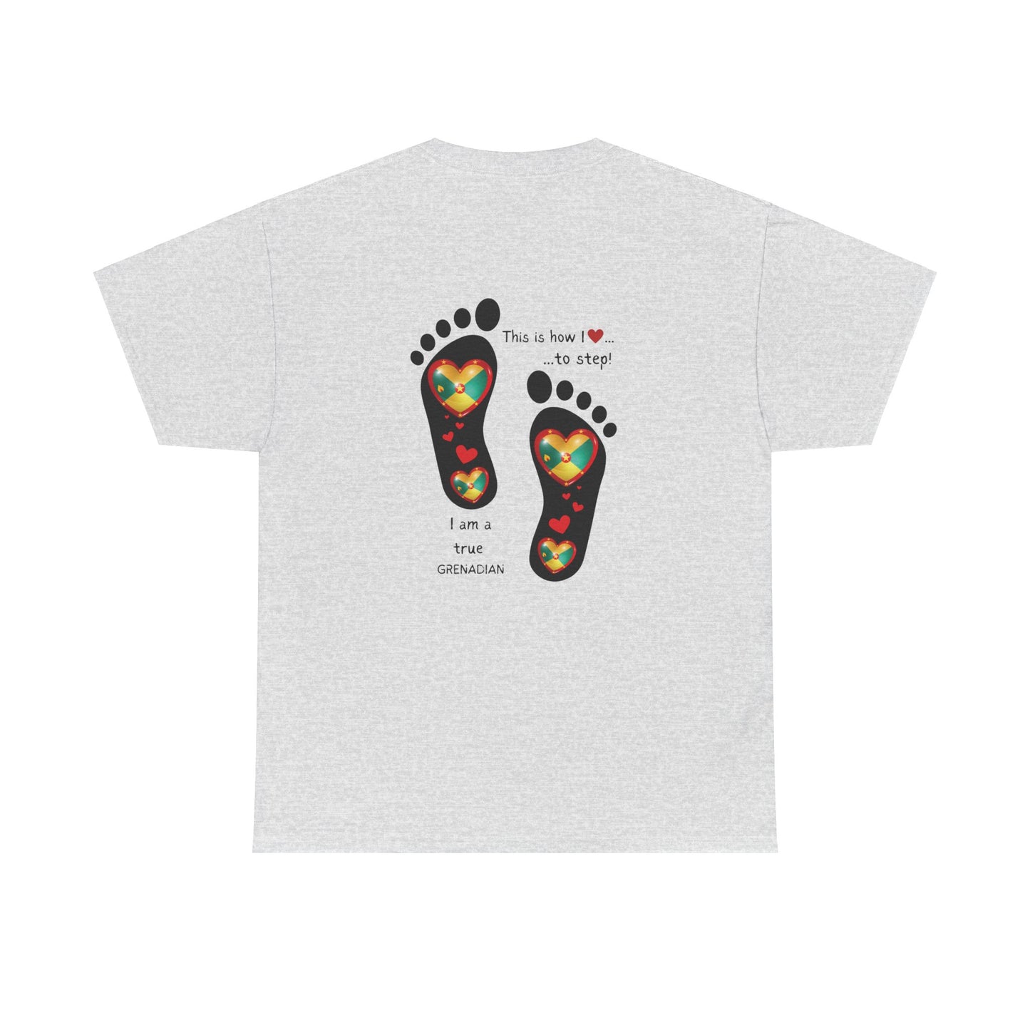 Unisex Heavy Cotton Tee - LoveJustJules Grenadian Heart Flag Tee - Gift Idea
