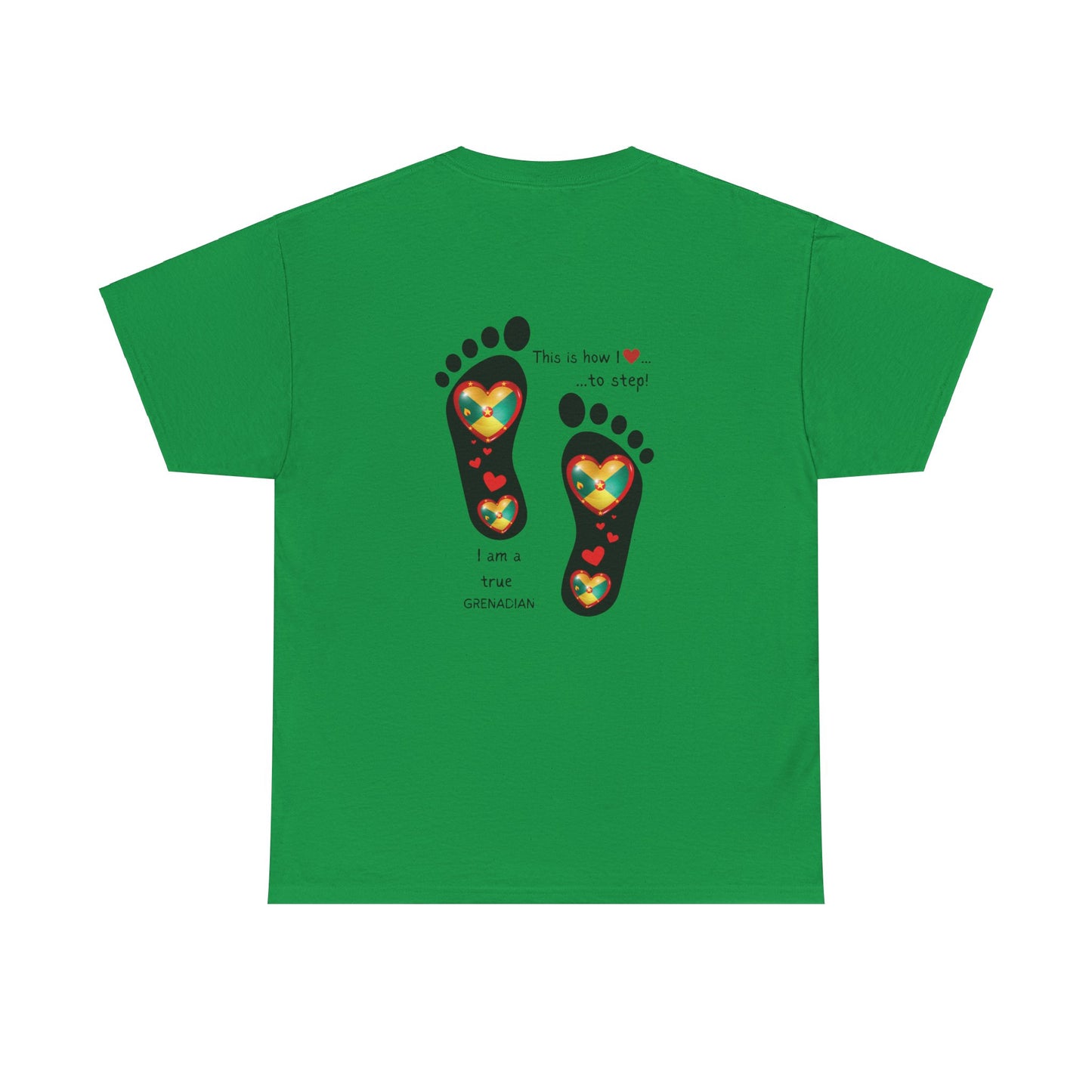 Unisex Heavy Cotton Tee - LoveJustJules Grenadian Heart Flag Tee - Gift Idea