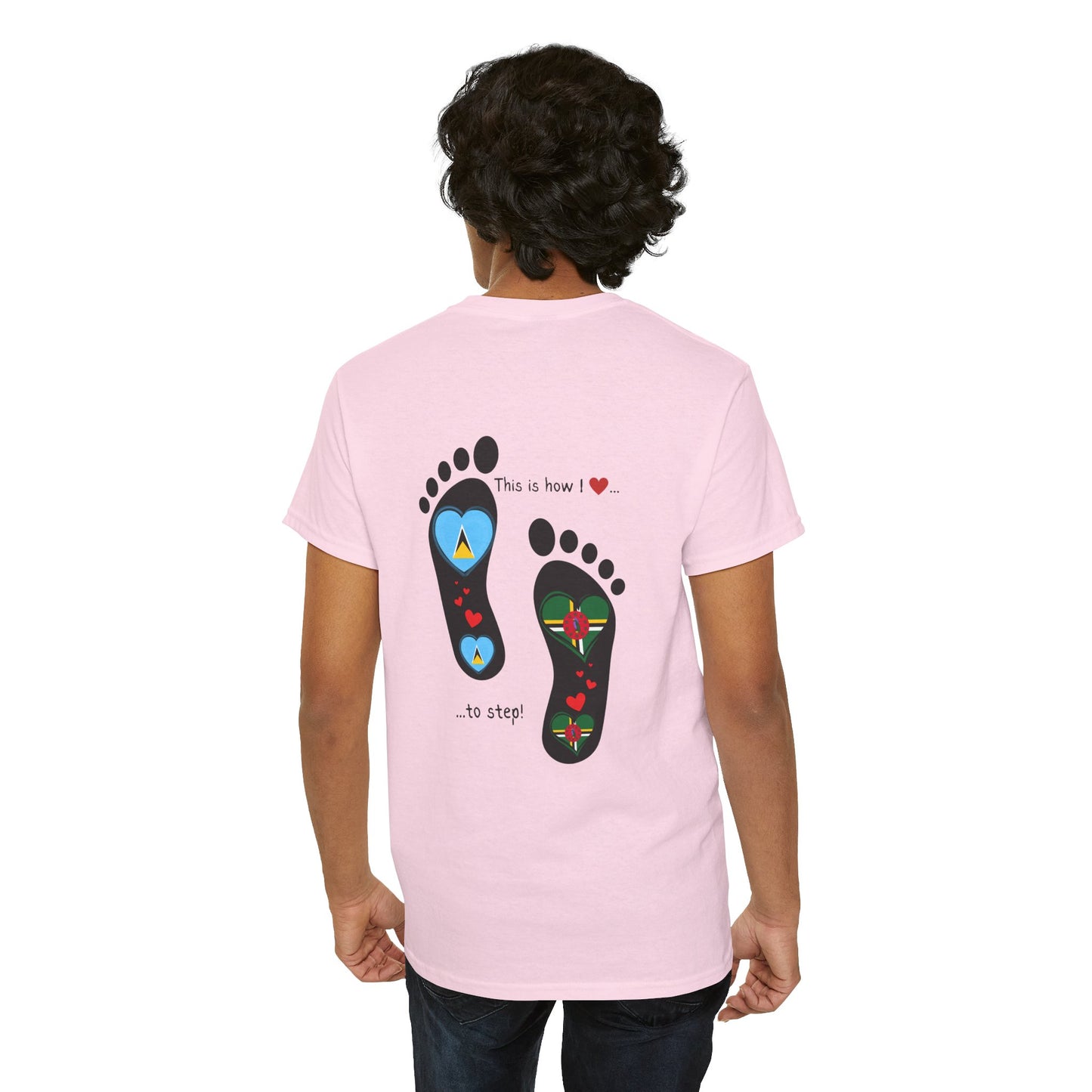 Caribbean Fusion: Footprint Flags Tee - Celebrate Saint Lucia & Dominica in Style!
