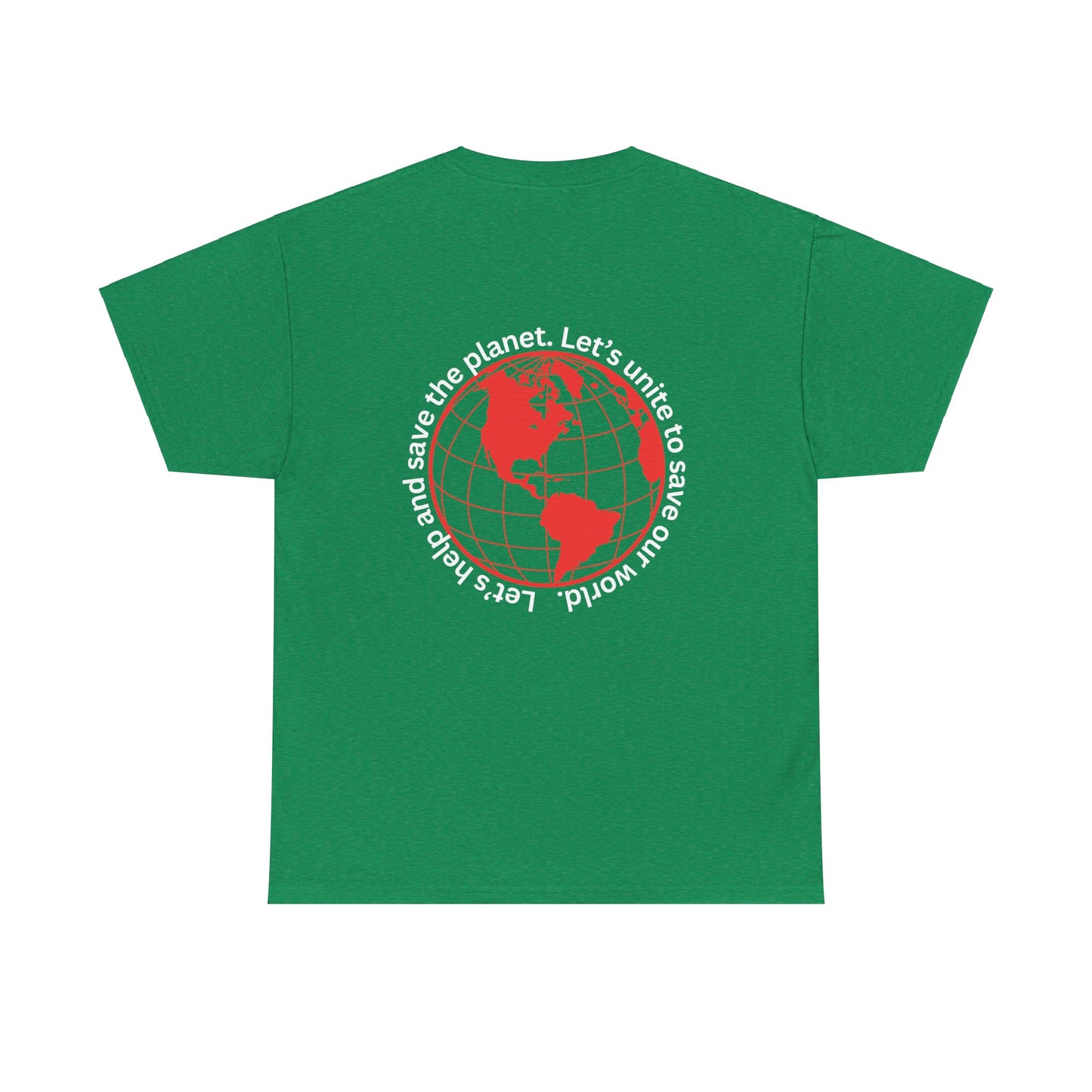 Eco-Friendly Unisex Tee: - Red Outlined World Unisex Tee- Heavy Cotton Tee