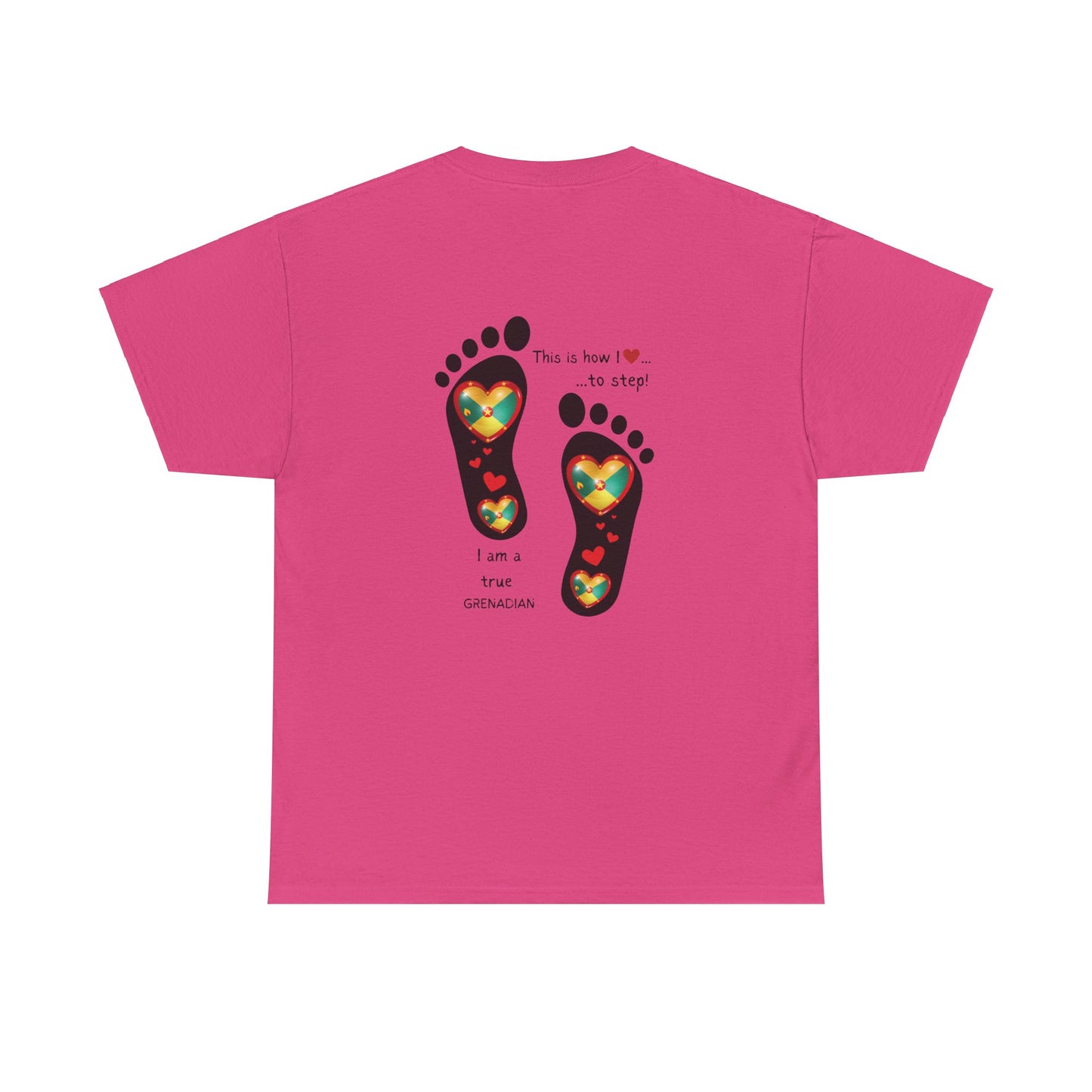 Unisex Heavy Cotton Tee - LoveJustJules Grenadian Heart Flag Tee - Gift Idea