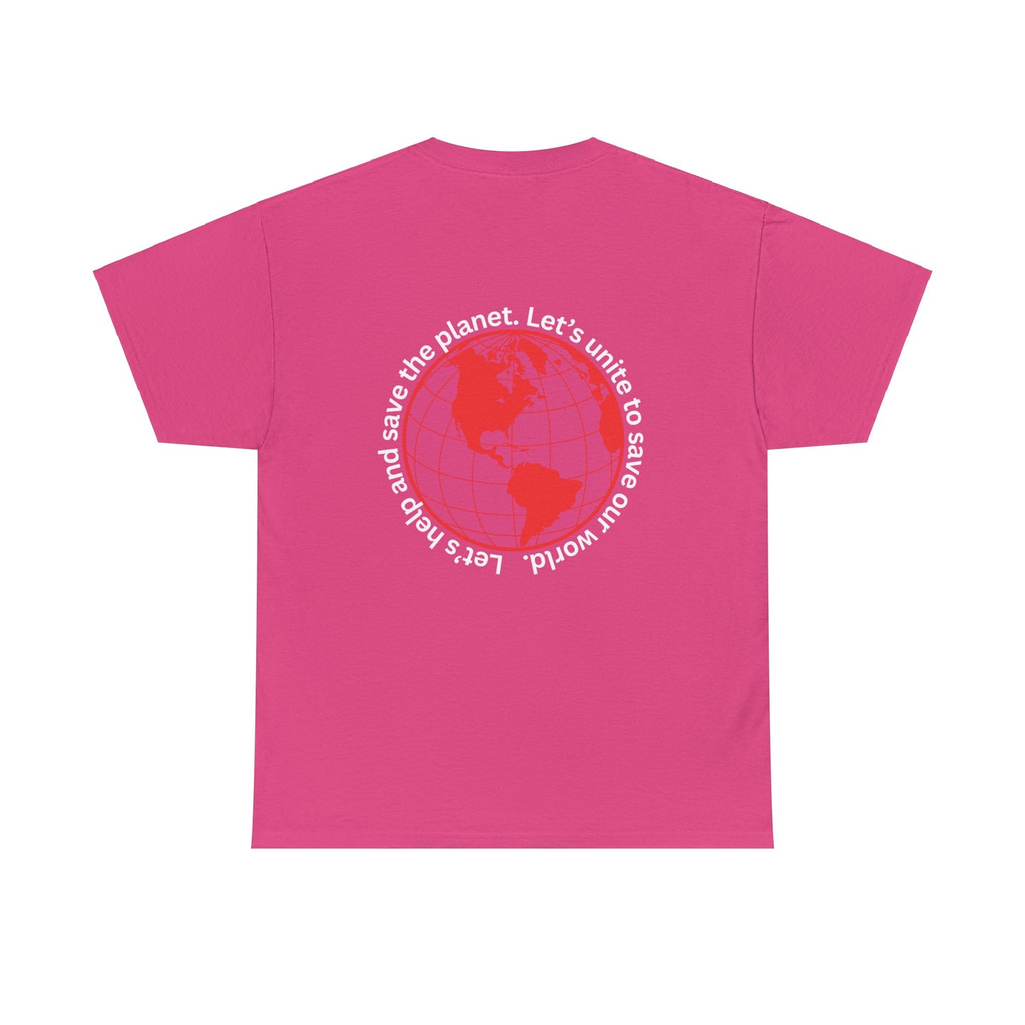 Eco-Friendly Unisex Tee: - Red Outlined World Unisex Tee- Heavy Cotton Tee