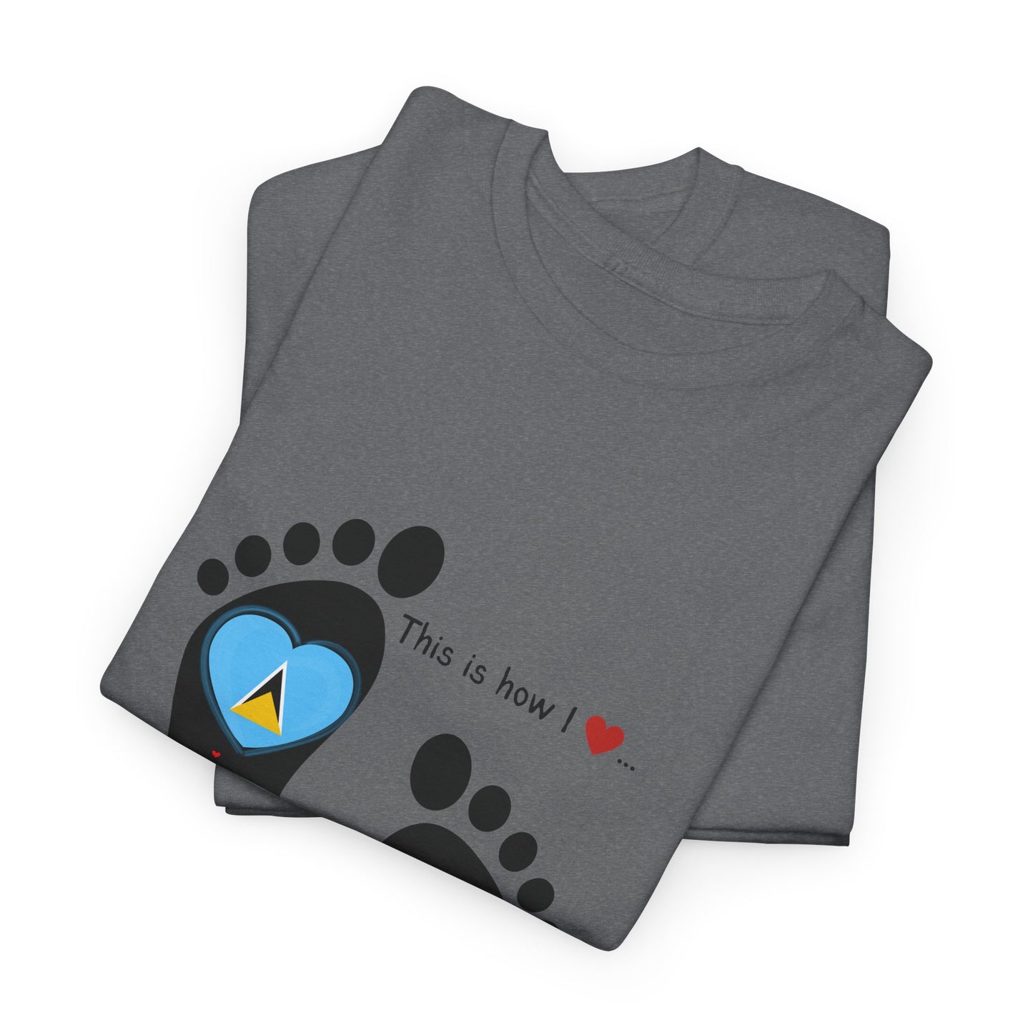 Caribbean Fusion: Footprint Flags Tee - Celebrate Saint Lucia & Dominica in Style!