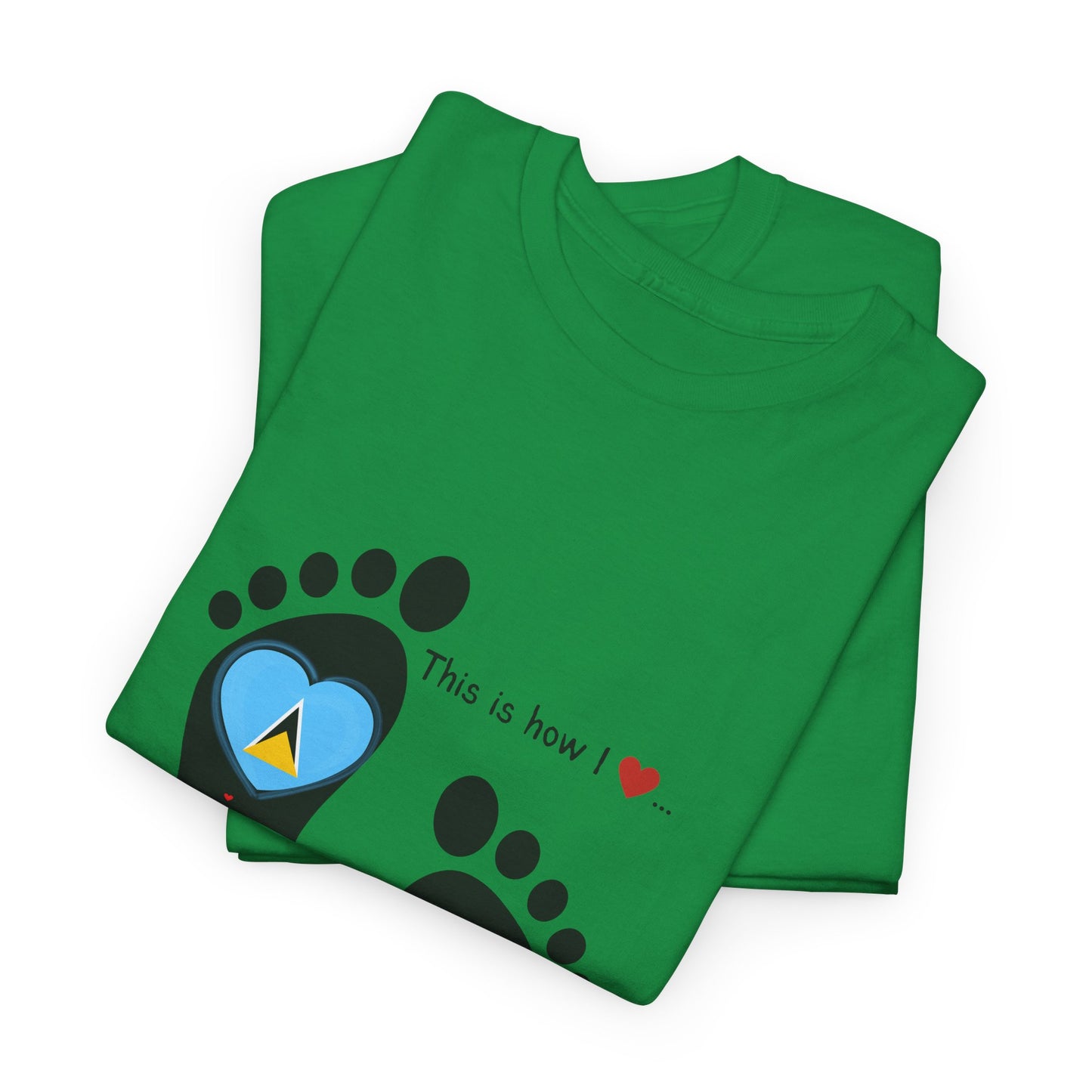 Caribbean Fusion: Footprint Flags Tee - Celebrate Saint Lucia & Dominica in Style!