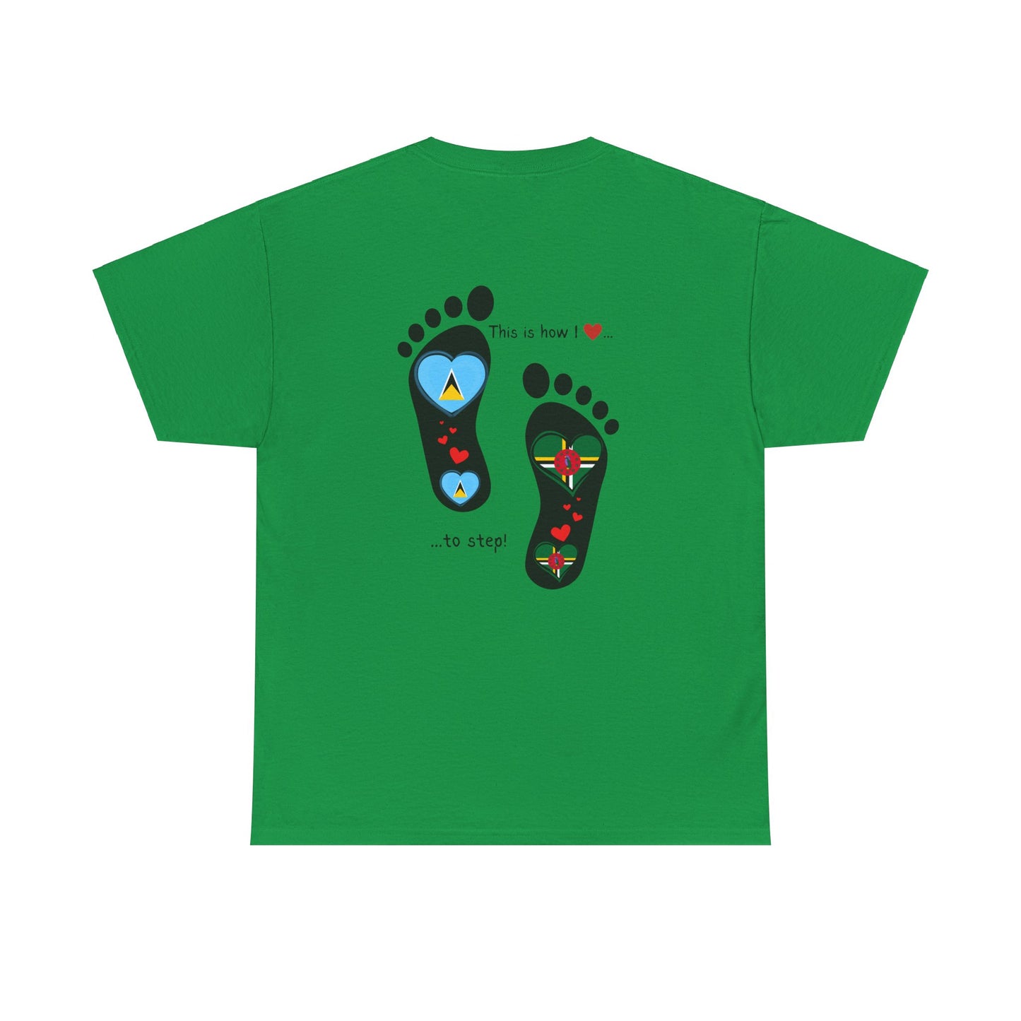 Caribbean Fusion: Footprint Flags Tee - Celebrate Saint Lucia & Dominica in Style!