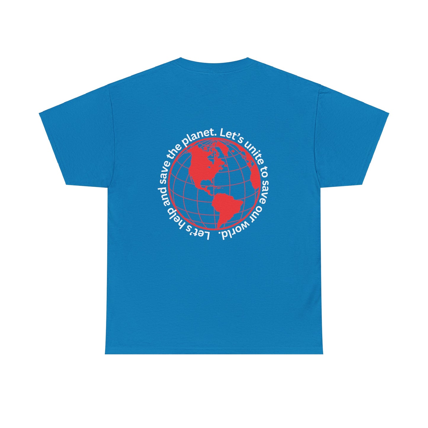 Eco-Friendly Unisex Tee: - Red Outlined World Unisex Tee- Heavy Cotton Tee