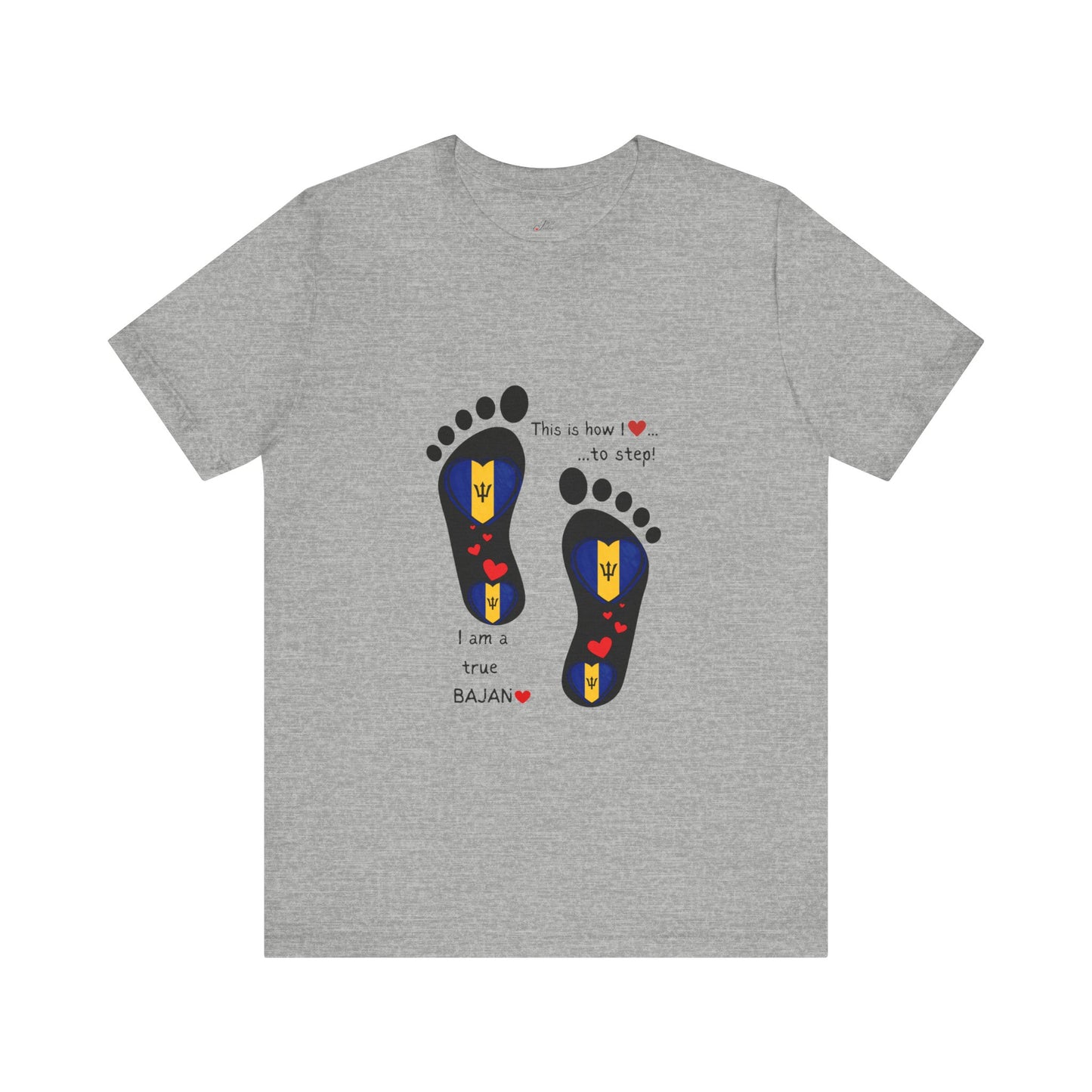 Unisex Jersey Short Sleeve Tee - LoveJustJules Barbados Heart Flag Tee
