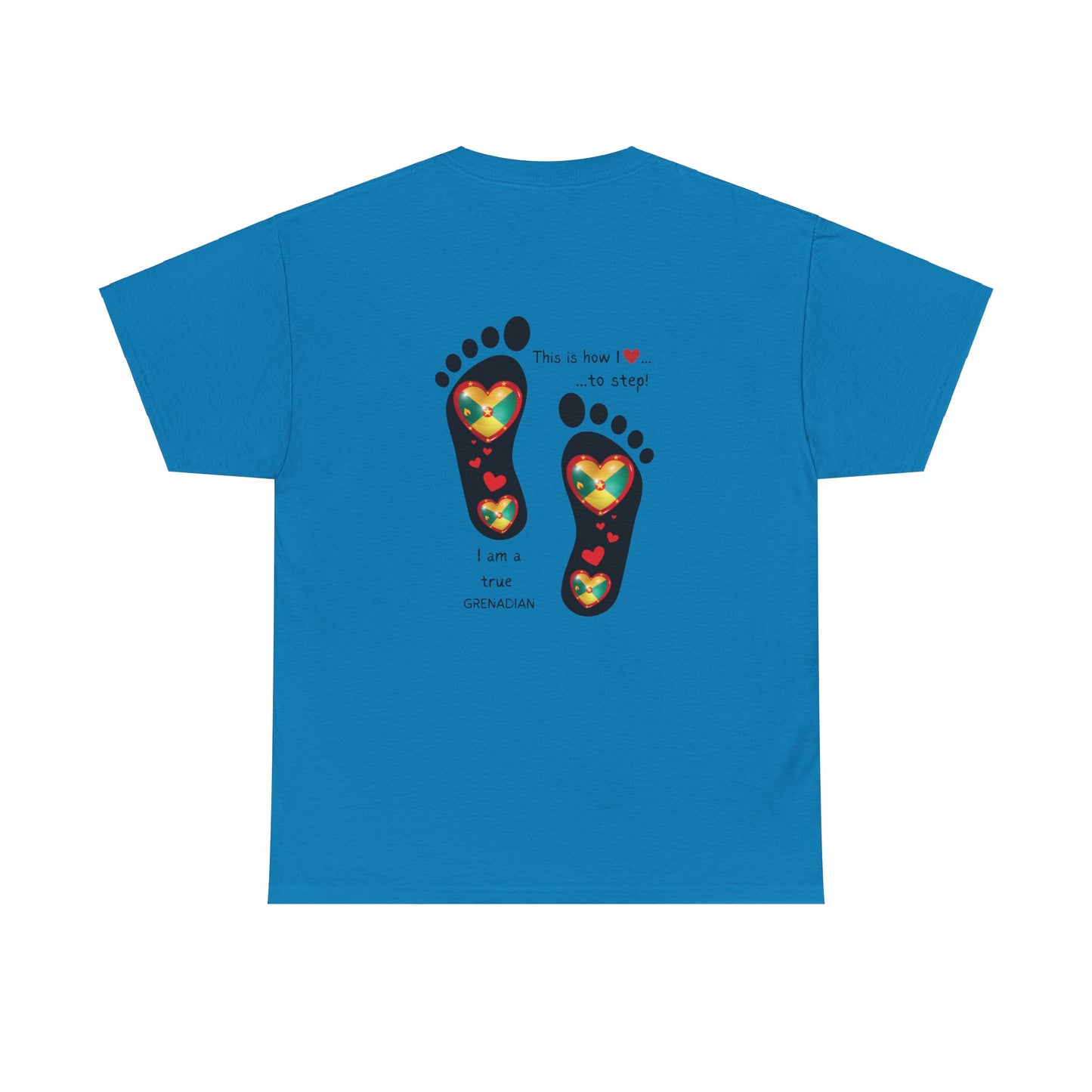 Unisex Heavy Cotton Tee - LoveJustJules Grenadian Heart Flag Tee - Gift Idea