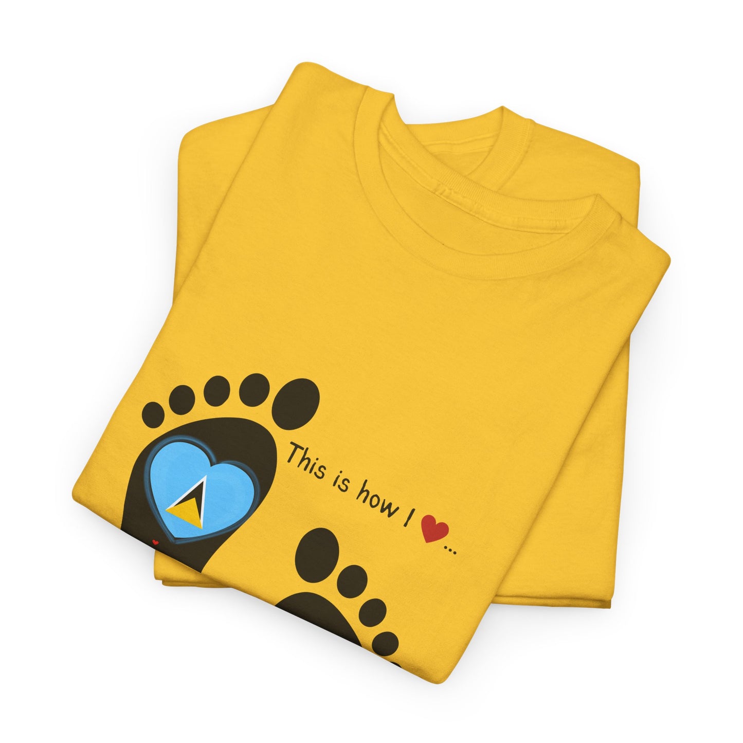 Caribbean Fusion: Footprint Flags Tee - Celebrate Saint Lucia & Dominica in Style!