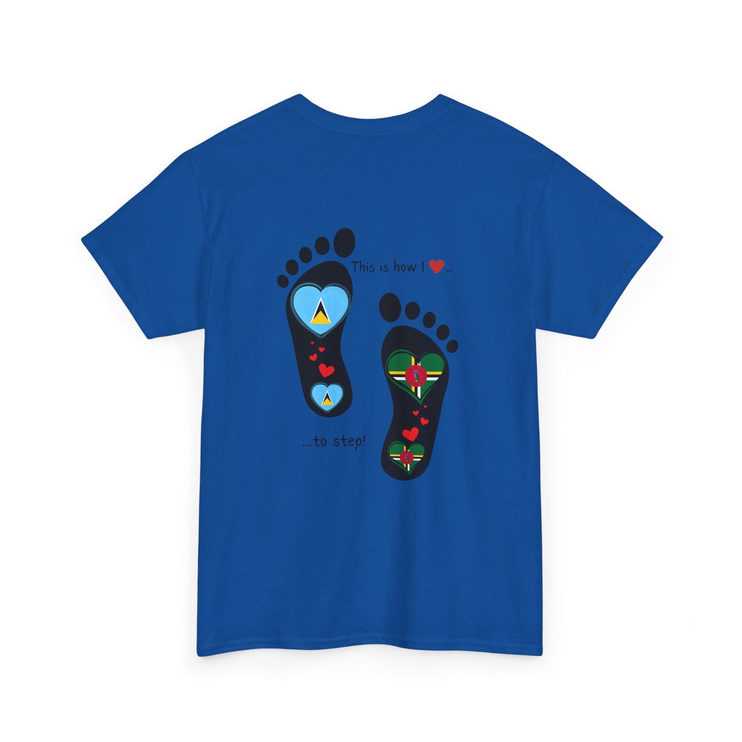 Caribbean Fusion: Footprint Flags Tee - Celebrate Saint Lucia & Dominica in Style!