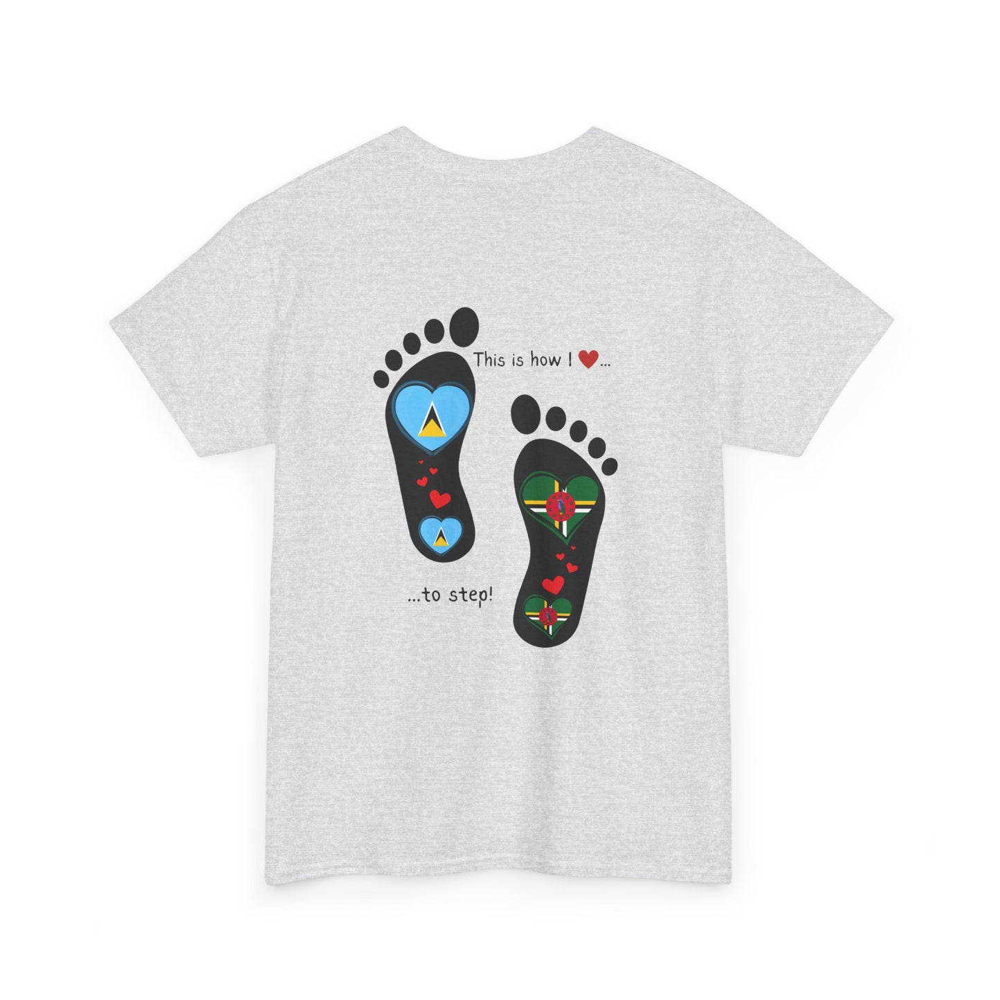 Caribbean Fusion: Footprint Flags Tee - Celebrate Saint Lucia & Dominica in Style!