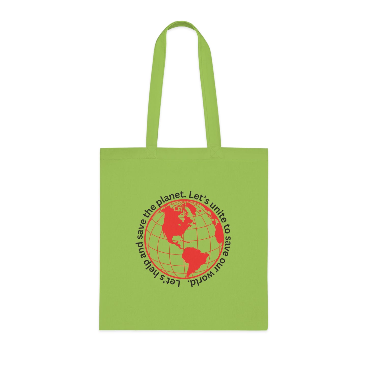 Cotton Tote/Bag - Global Consciousness Tote: LoveJustJules Eco-Friendly World Outline Bag