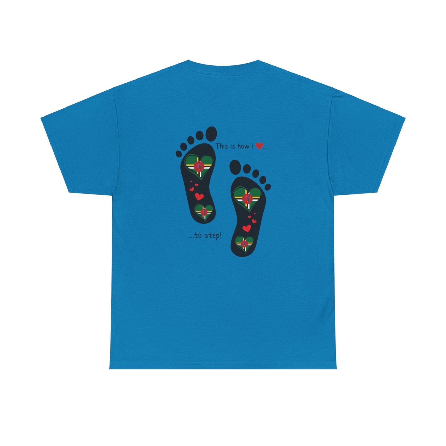 Crafted with Caribbean pride, our Dominica Flag T-shirt blends style and patriotism. Elevate your wardrobe with a touch of island charm.